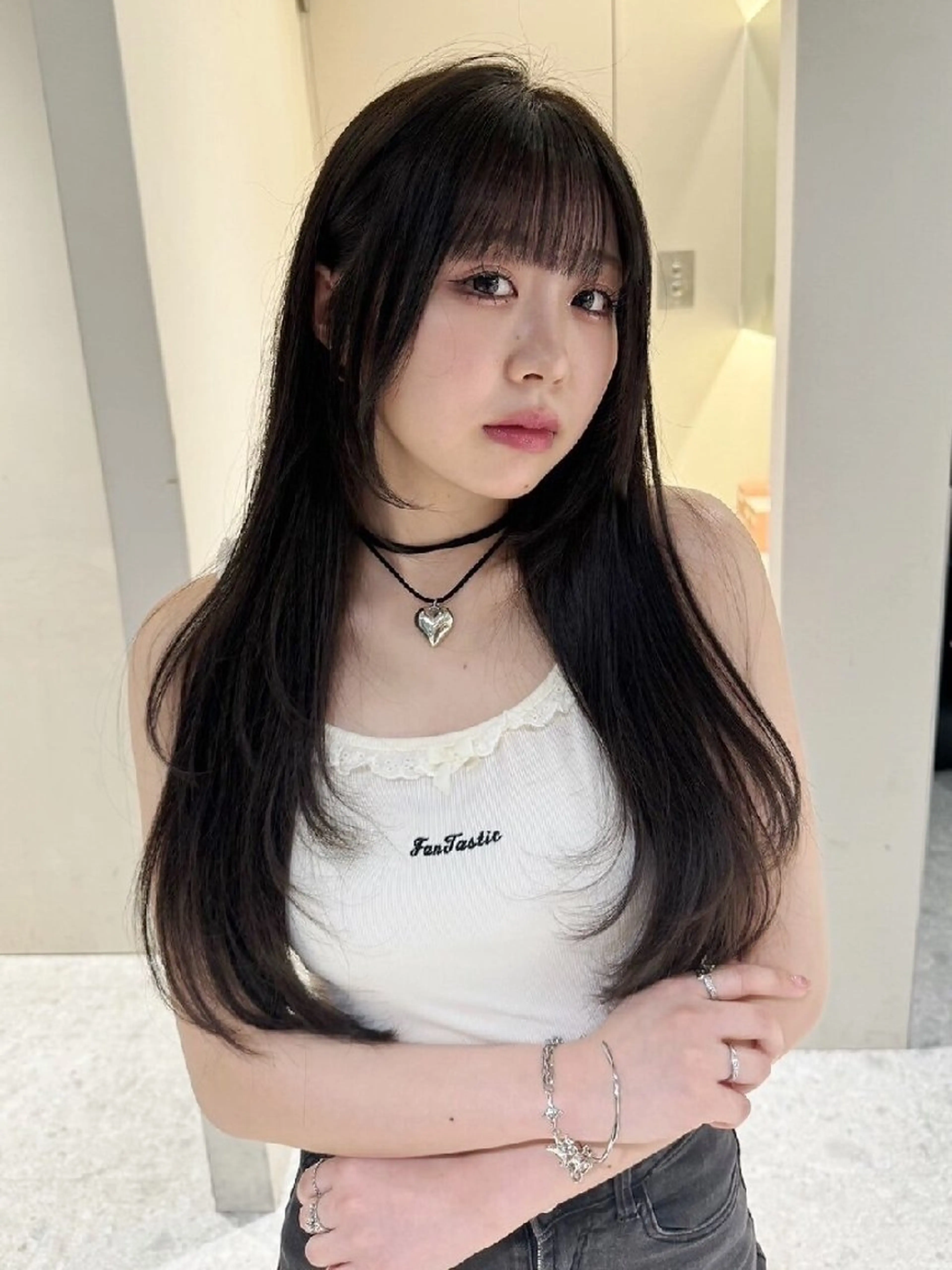 ロング カラー カット ヘアカラー トリートメント 髪質改善/韓国ヘア /透明感カラー🧸のヘアスタイル