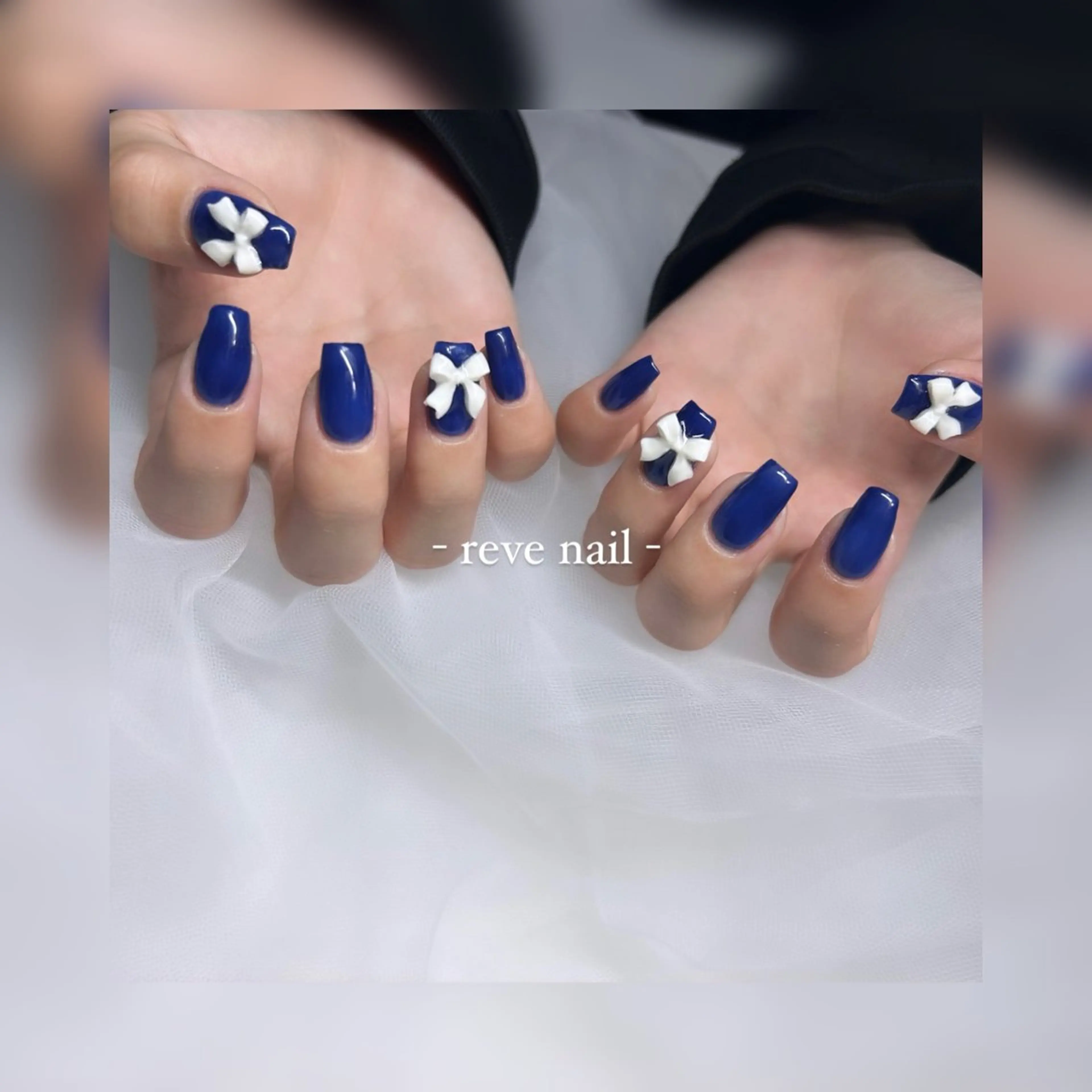 ネイル リボン ハンドネイル 門真市 三ツ島 reve nailのネイルデザイン