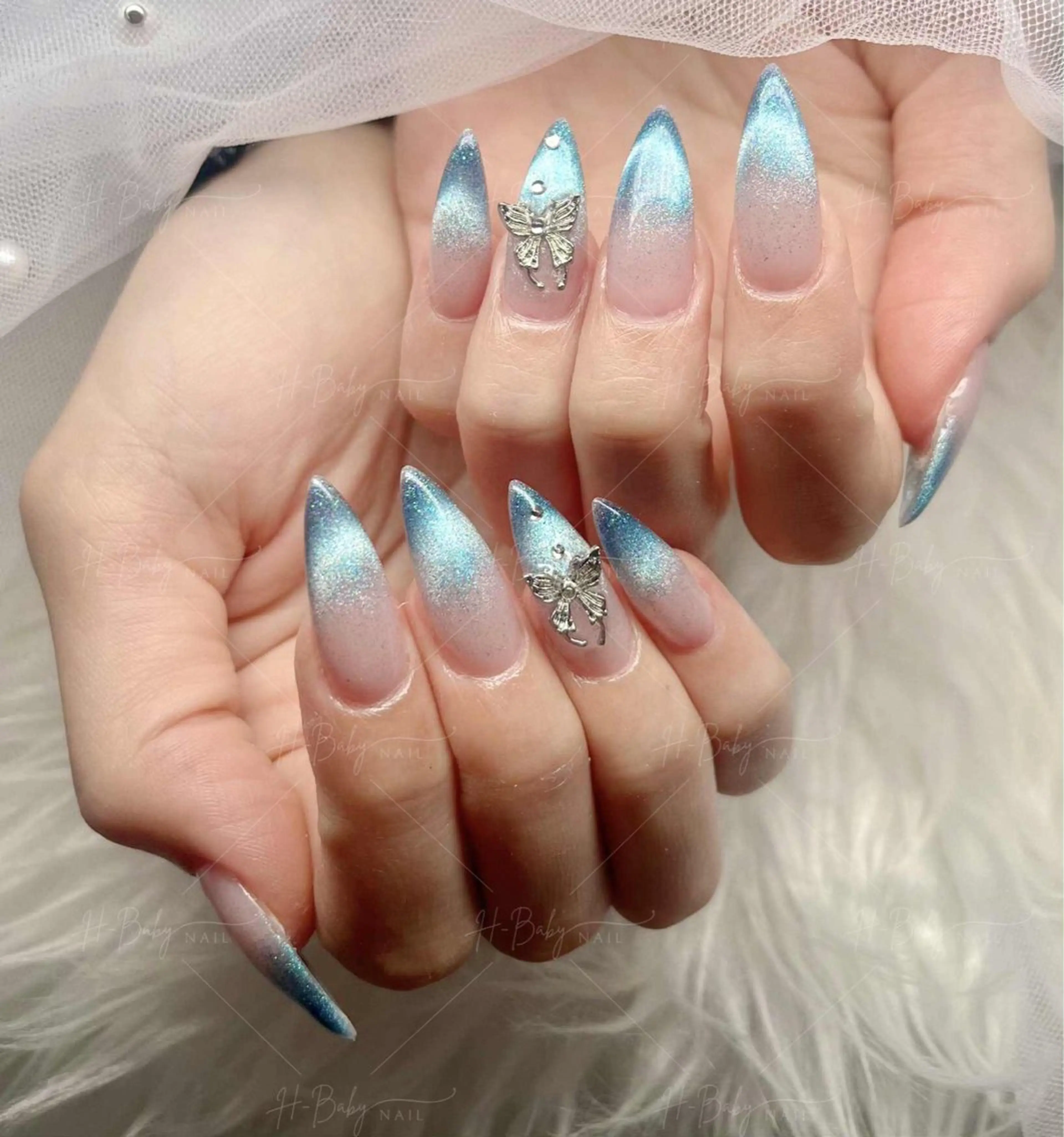 ネイル アートネイル 成人式 ジェルネイル ニュアンスネイル 夏ネイル ハンドネイル neco H.babynailのネイルデザイン