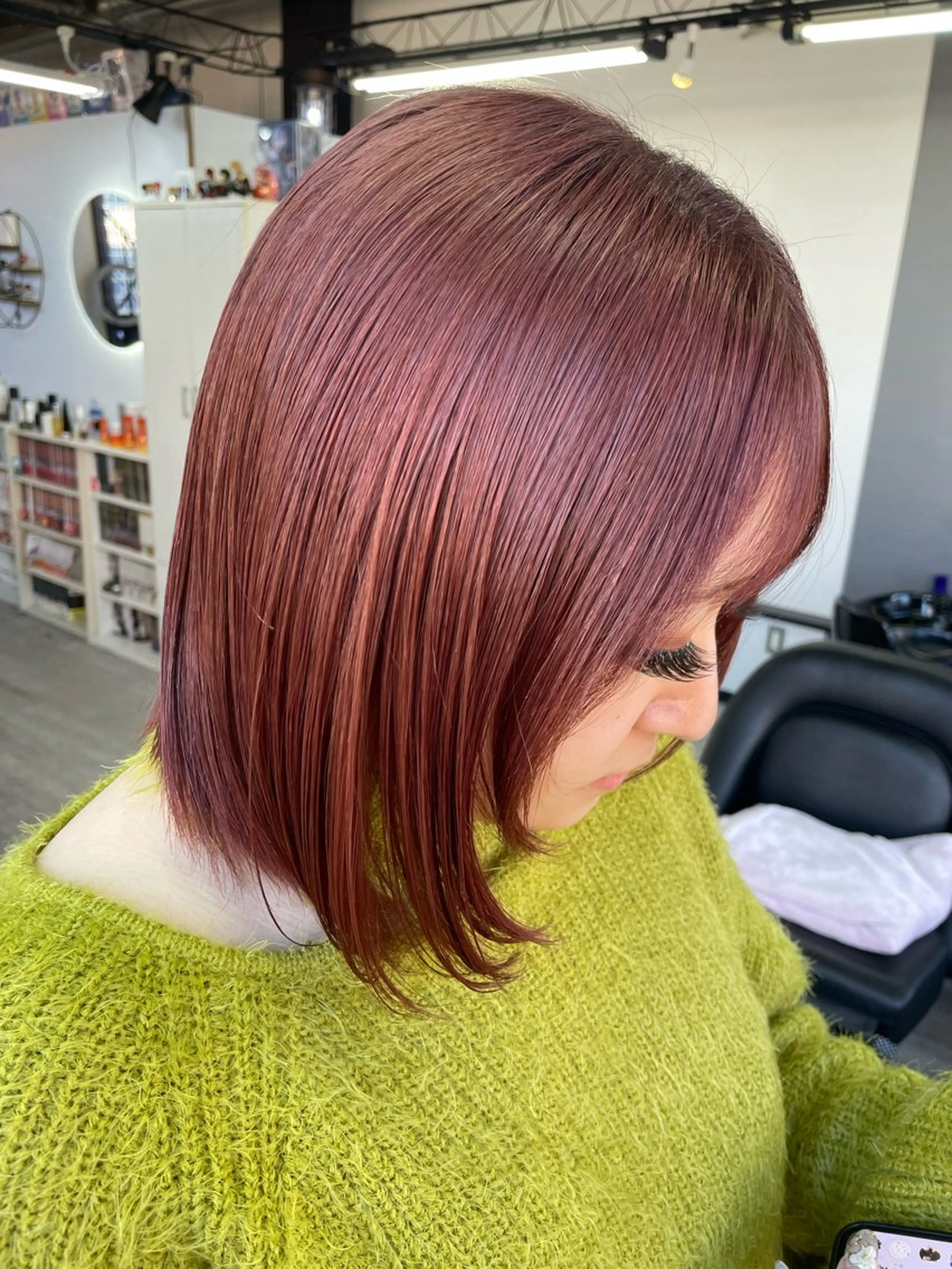 ショート カラー ブラウンカラー ピンクカラー ピンクブラウン オノ アカネのヘアスタイル