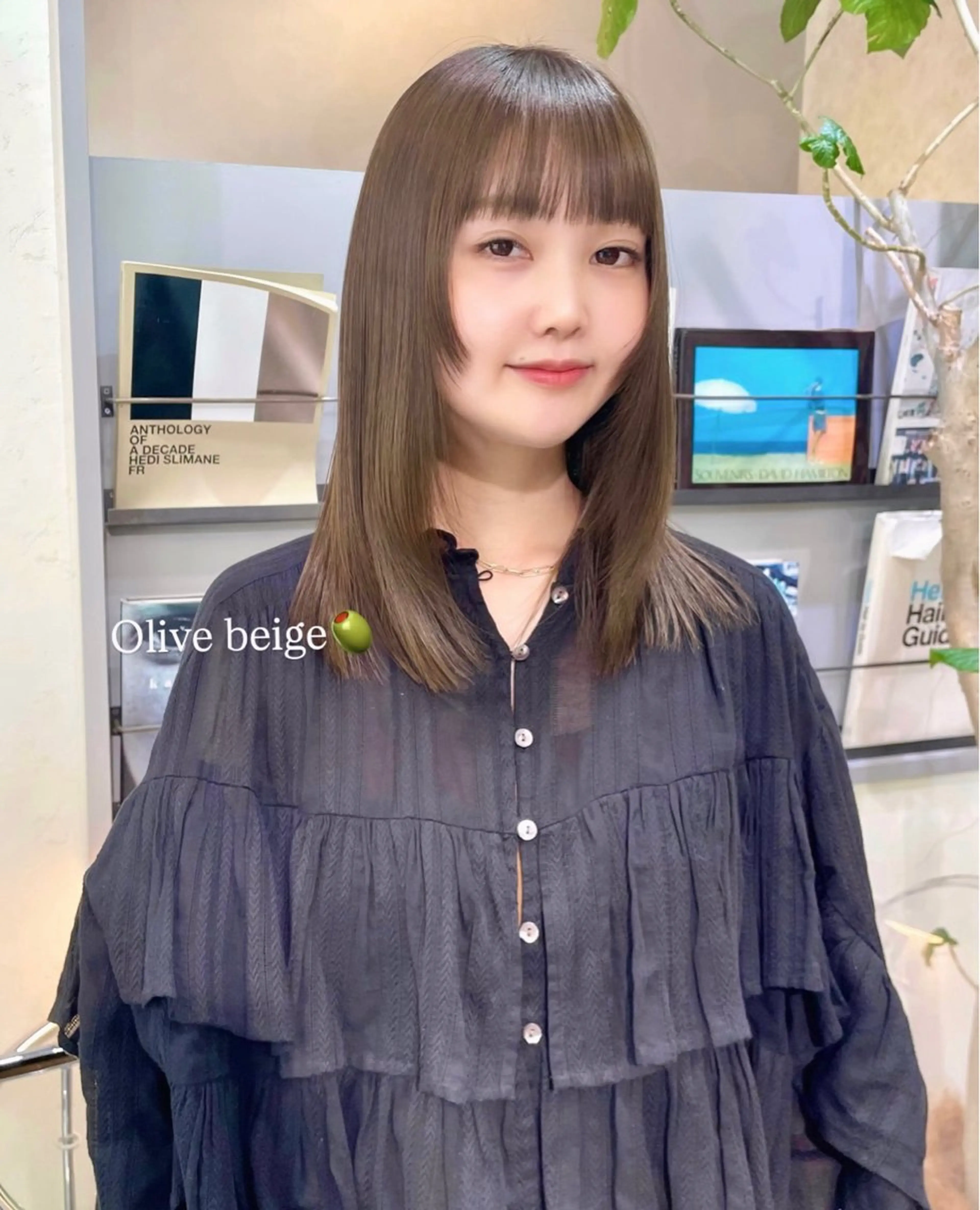 ミディアム カラー ヘアカラー 縮毛矯正 トリートメント カノン/透明感カラー /酸性ストレートのヘアスタイル