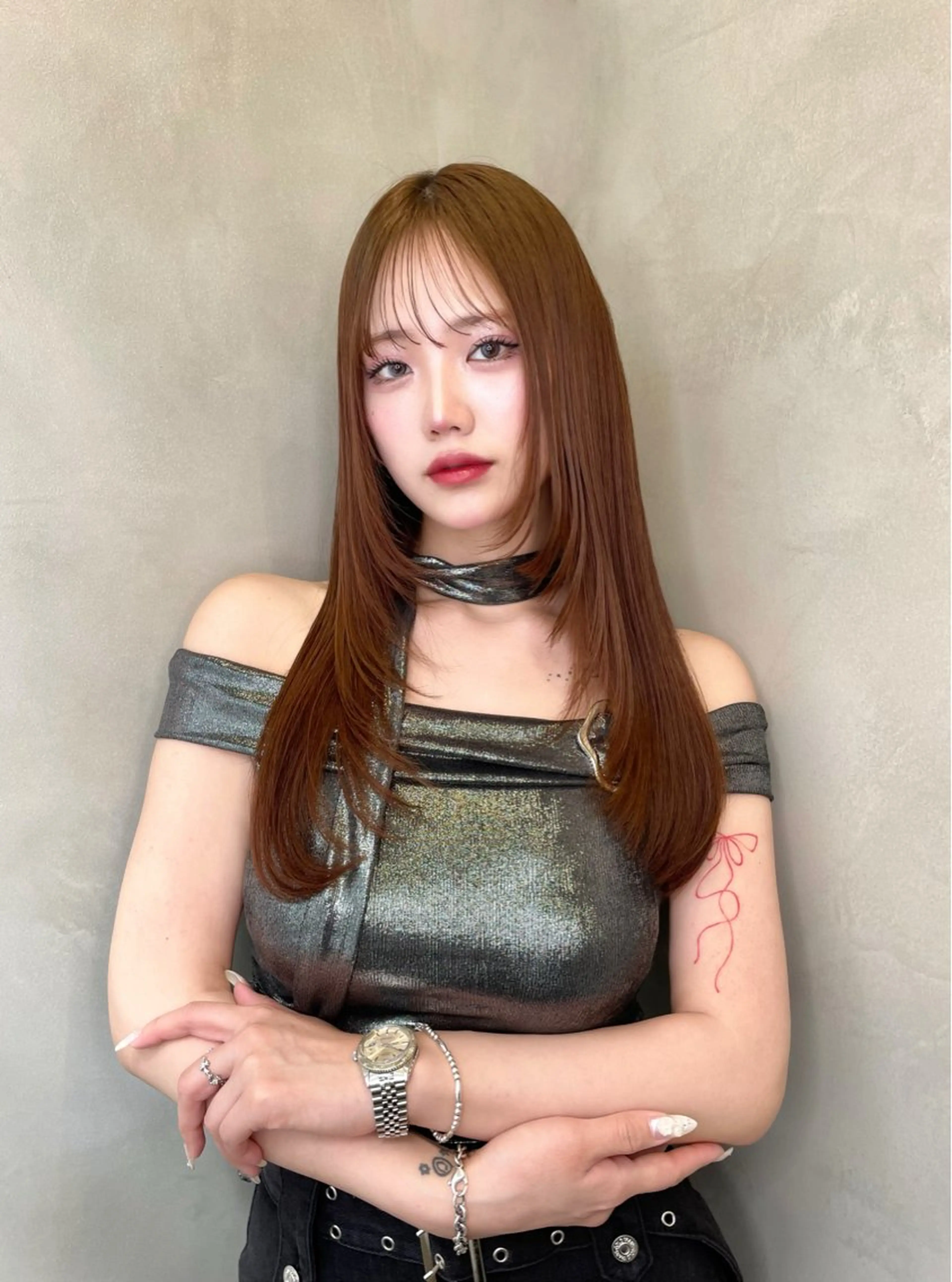 セミロング カラー 縮毛矯正ブリーチなし 🍒❤ゆうきのヘアスタイル