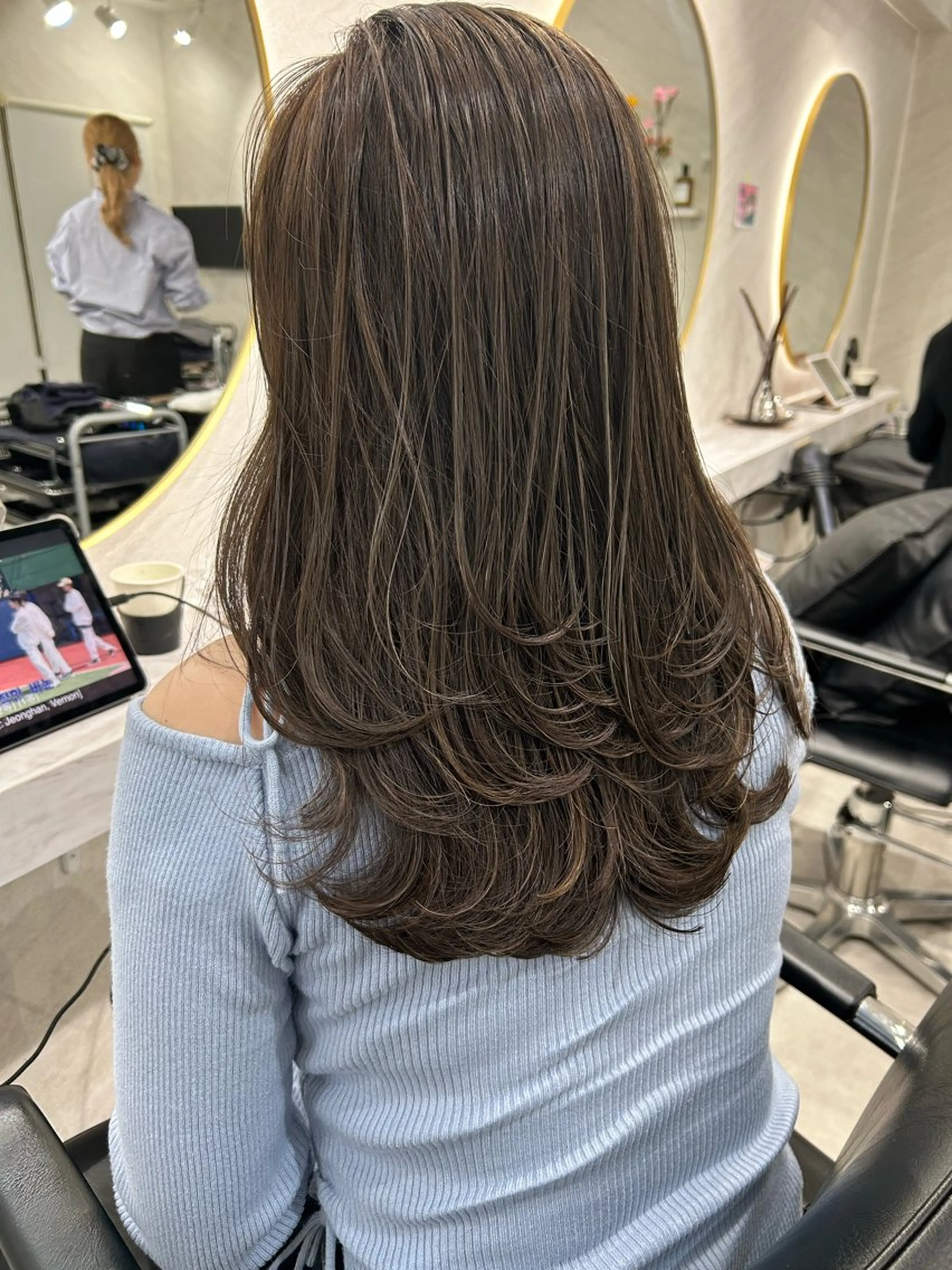 ロング カラー カット ヘアカラー トリートメント 髪質改善will hairdesignのヘアスタイル