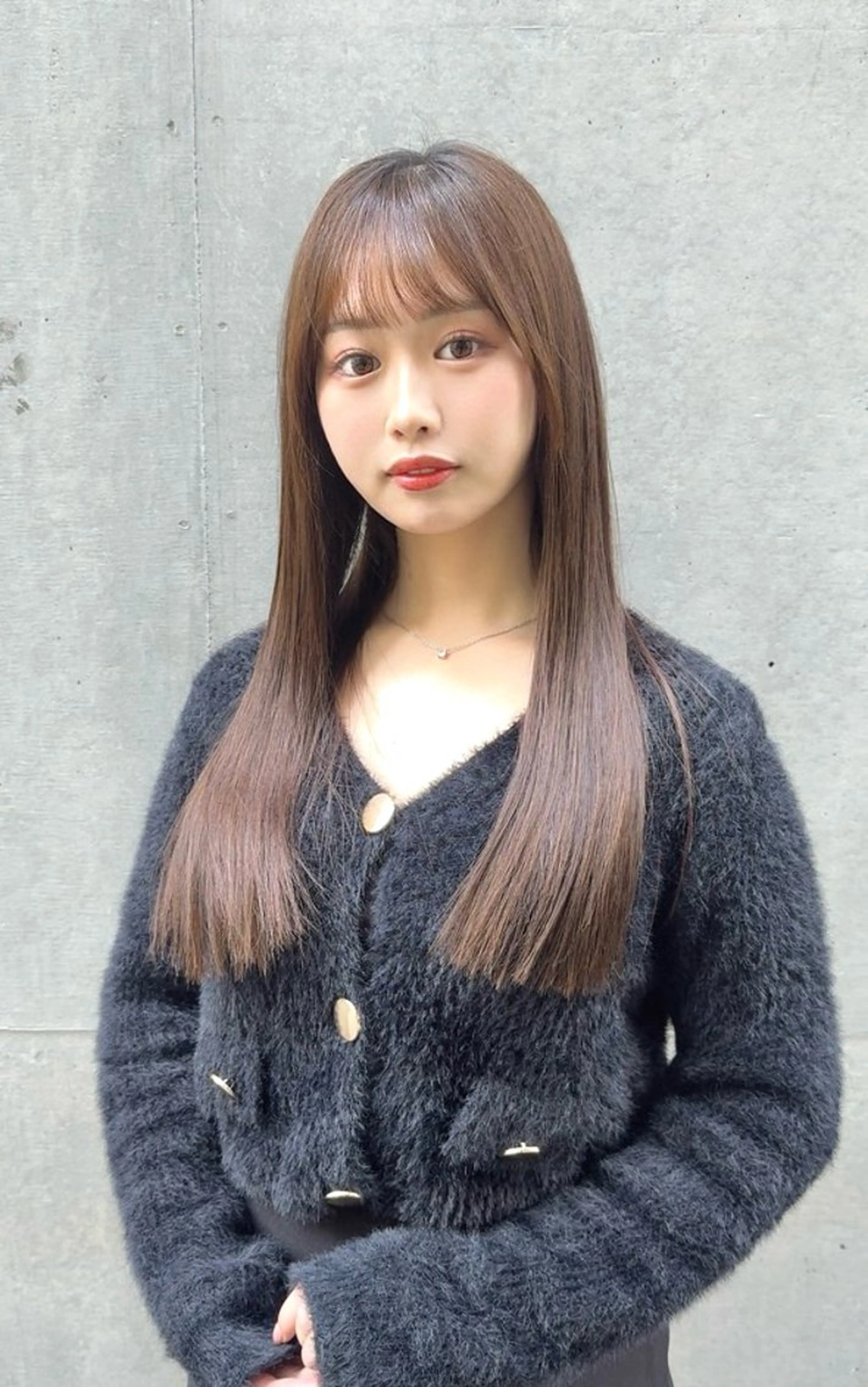 ロング 酸性ストレート カット 縮毛矯正 トリートメント 酸性ストレート/ 透明感カラー/中村利のヘアスタイル