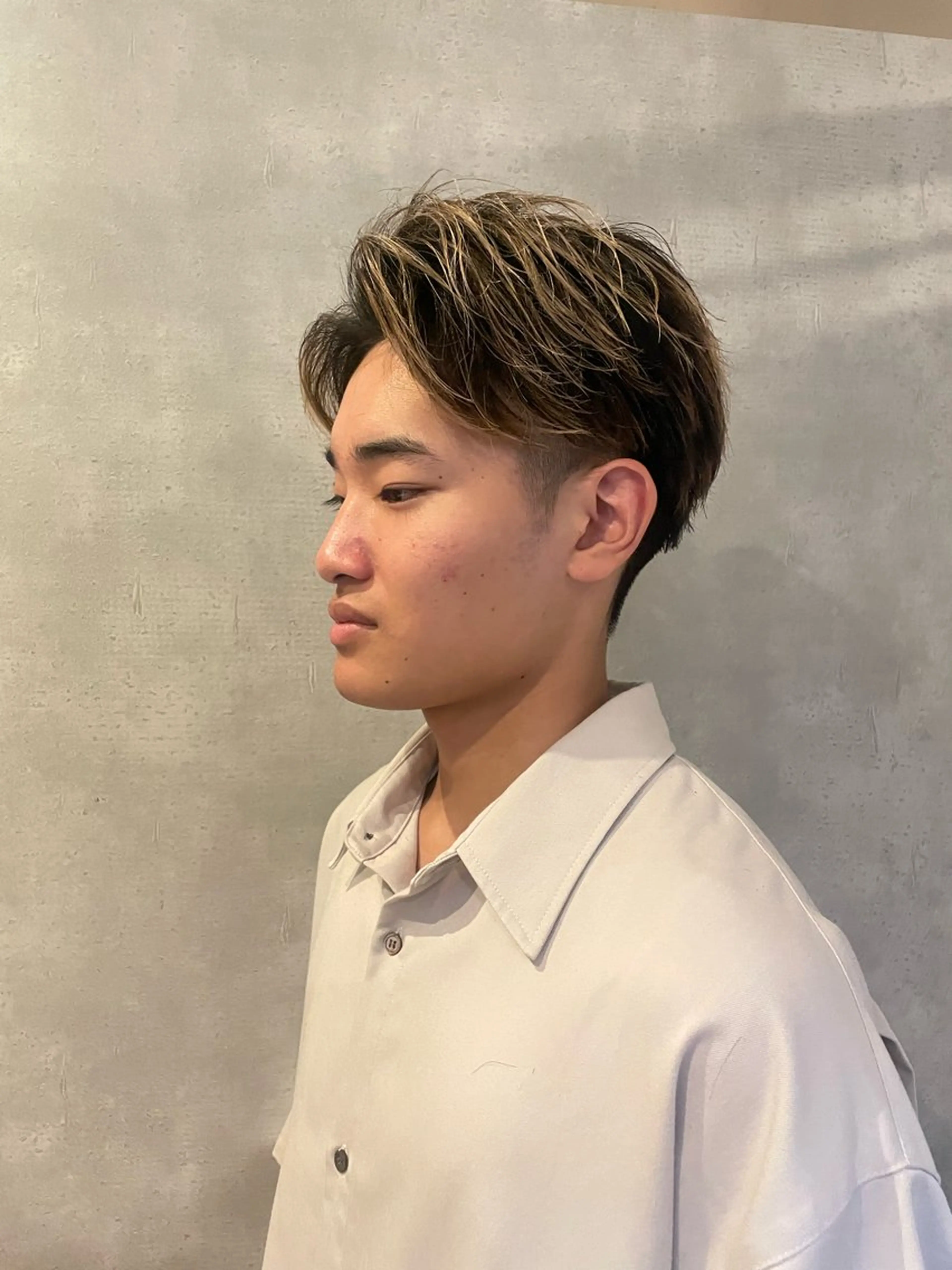 ショート メンズ カット ヘアセット 心斎橋/メンズ /ルレイル/地形真希のヘアスタイル