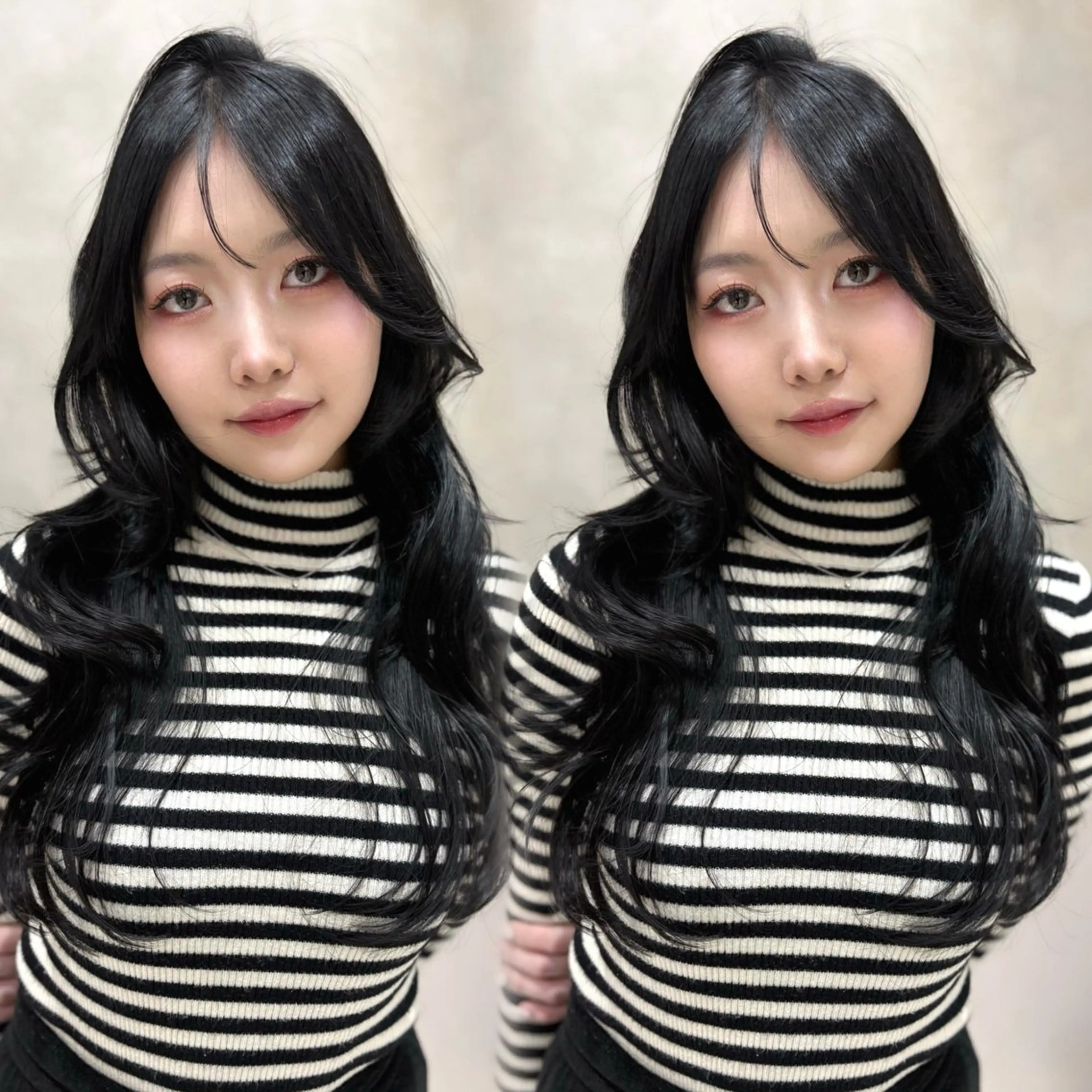 ロング カラー 黒髪 ブルーカラー ブルーブラック ワンホンヘア ヘアカラー トリートメント 銀座/レイヤー/ 透明感カラー✨りくのヘアスタイル