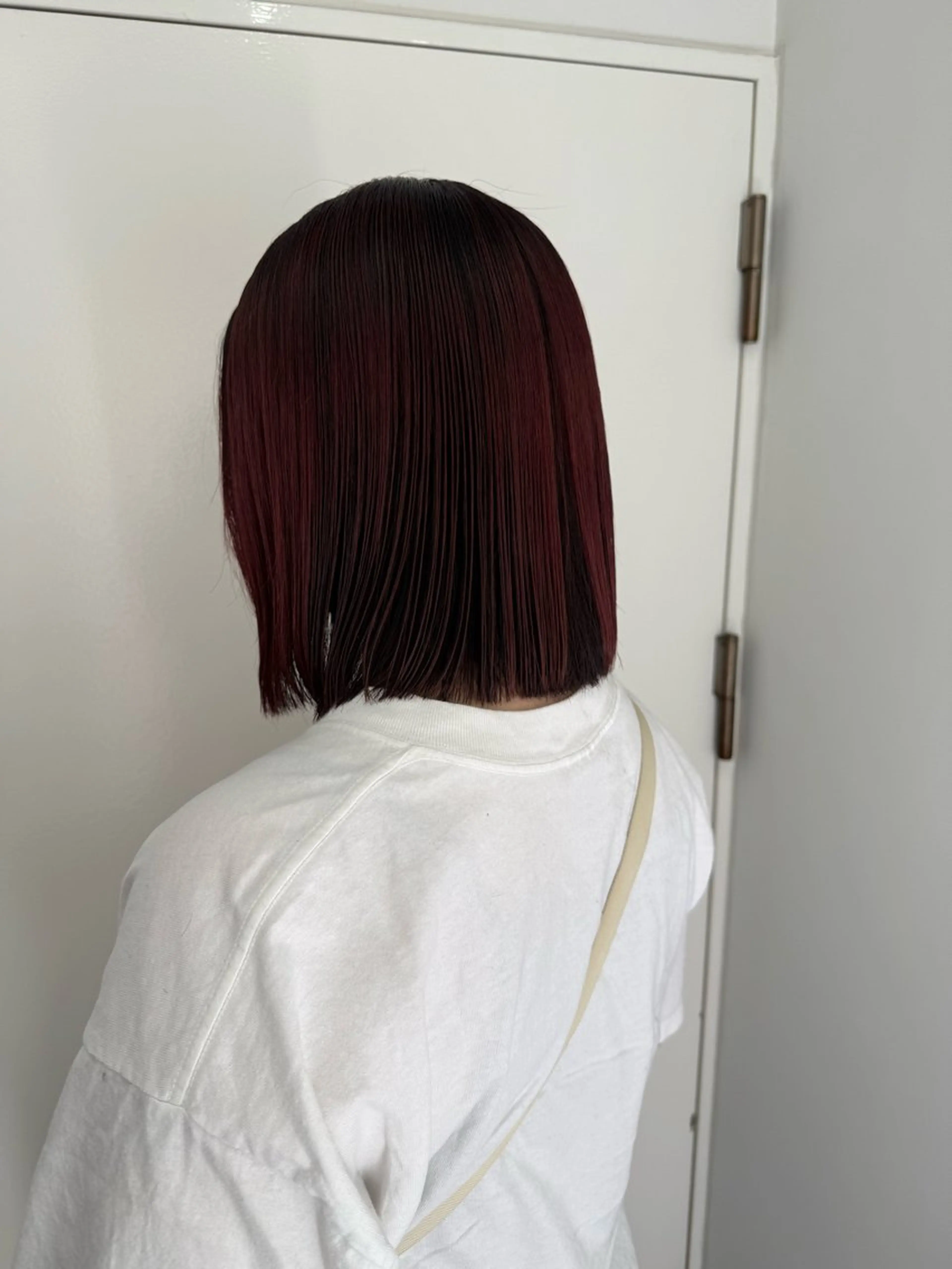 ミディアム カット ヘアカラー トリートメント SHIORI/ ベージュカラー/ボブのヘアスタイル