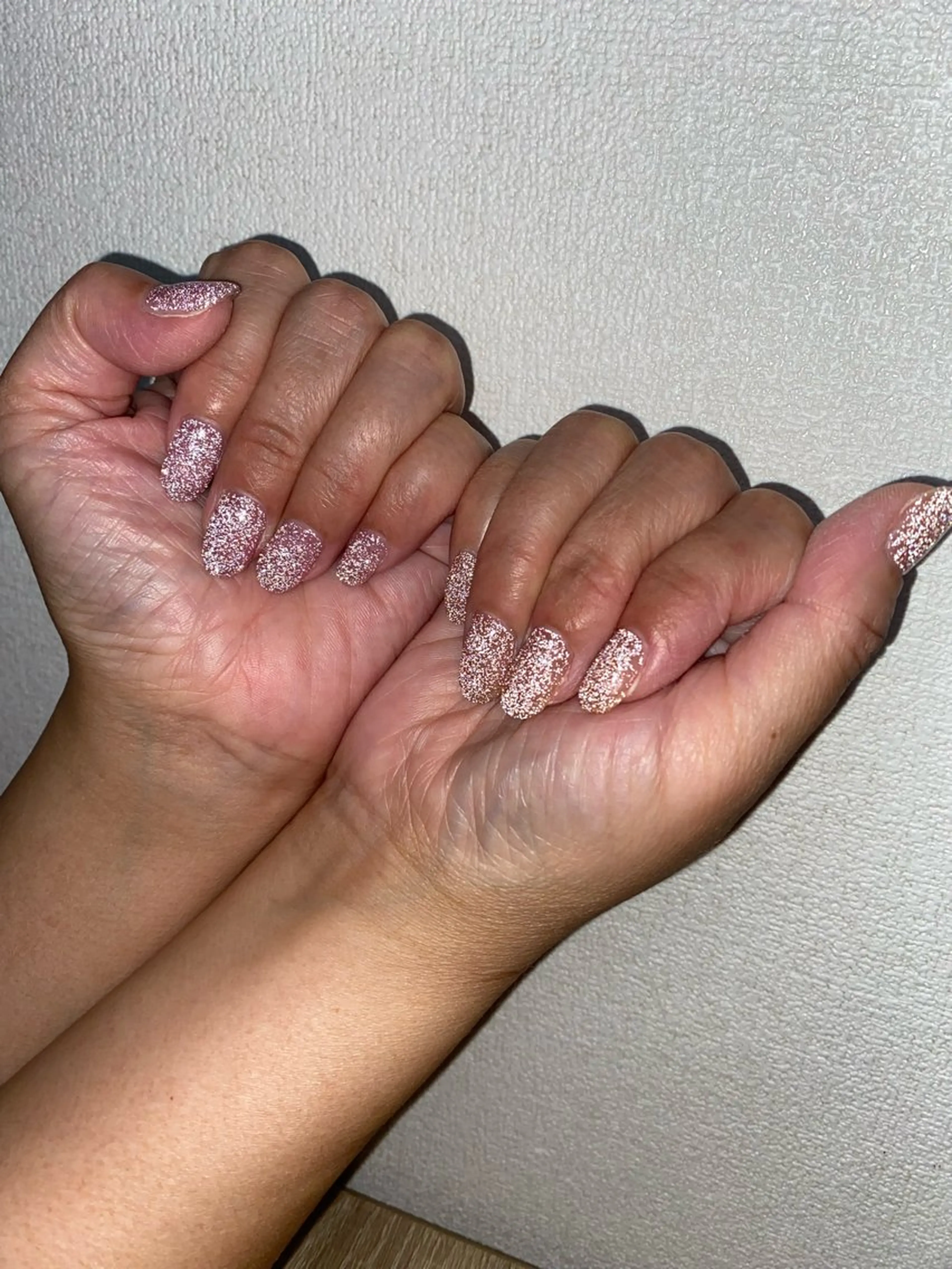 ネイル フラッシュネイル ピンク ハンドネイル 自宅サロン FeelFreeのマツエク・マツパデザイン