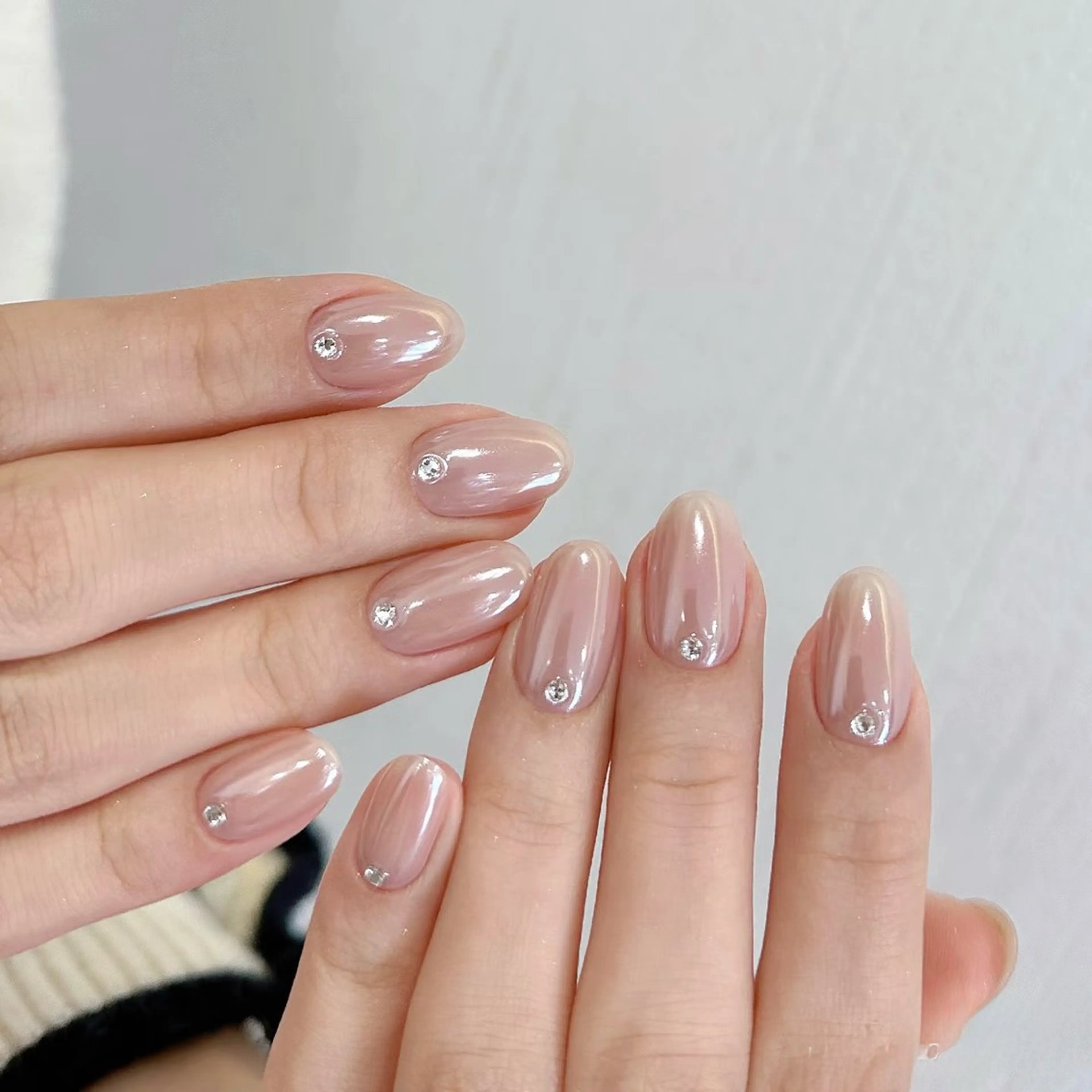 自爪オフケア込み🌸🌸ミラー&ユニコーン&オーロラ＋ラインストーン10個の写真