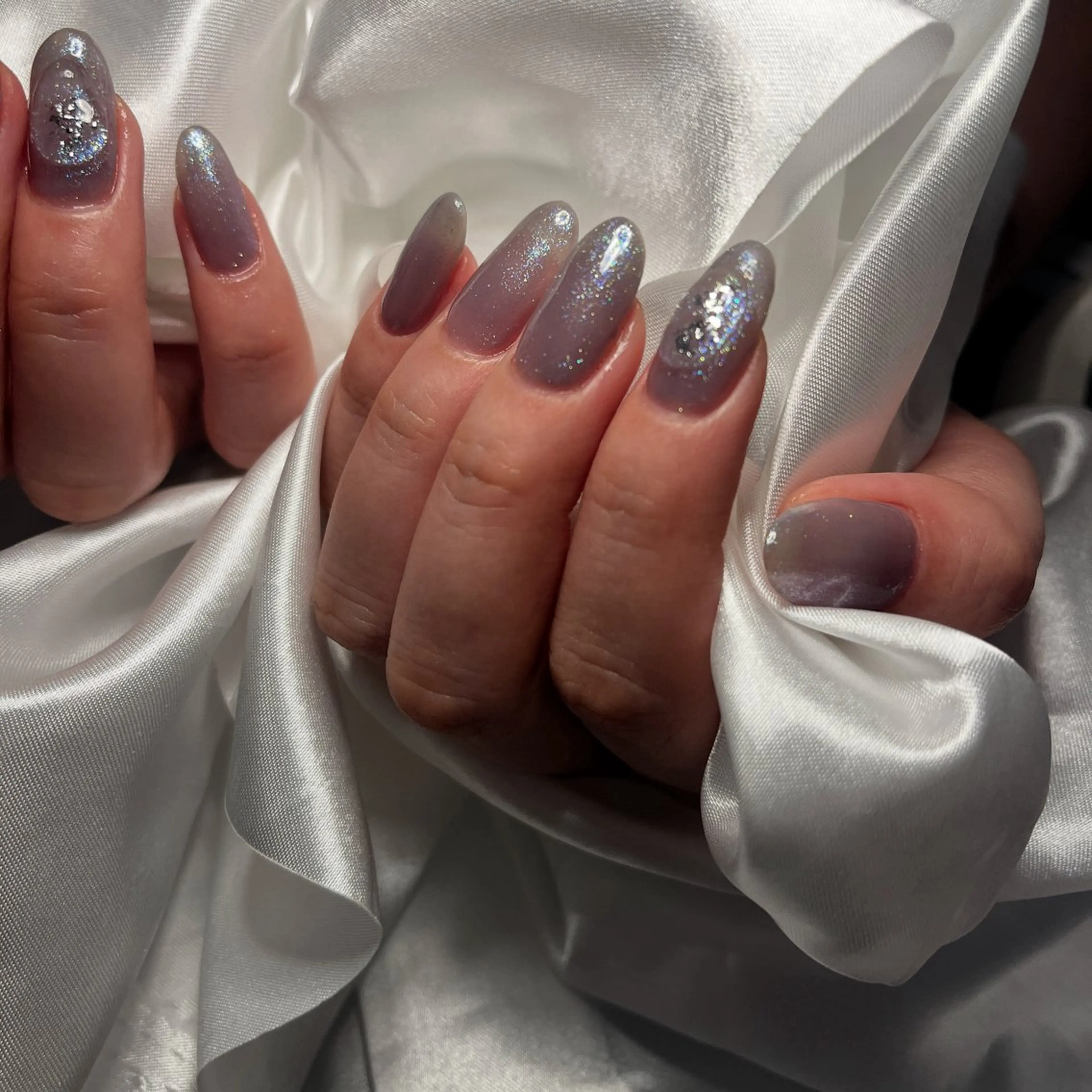 ネイル ジェルネイル ワンカラーネイル パラジェル 冬ネイル ハンドネイル nail slow.のネイルデザイン