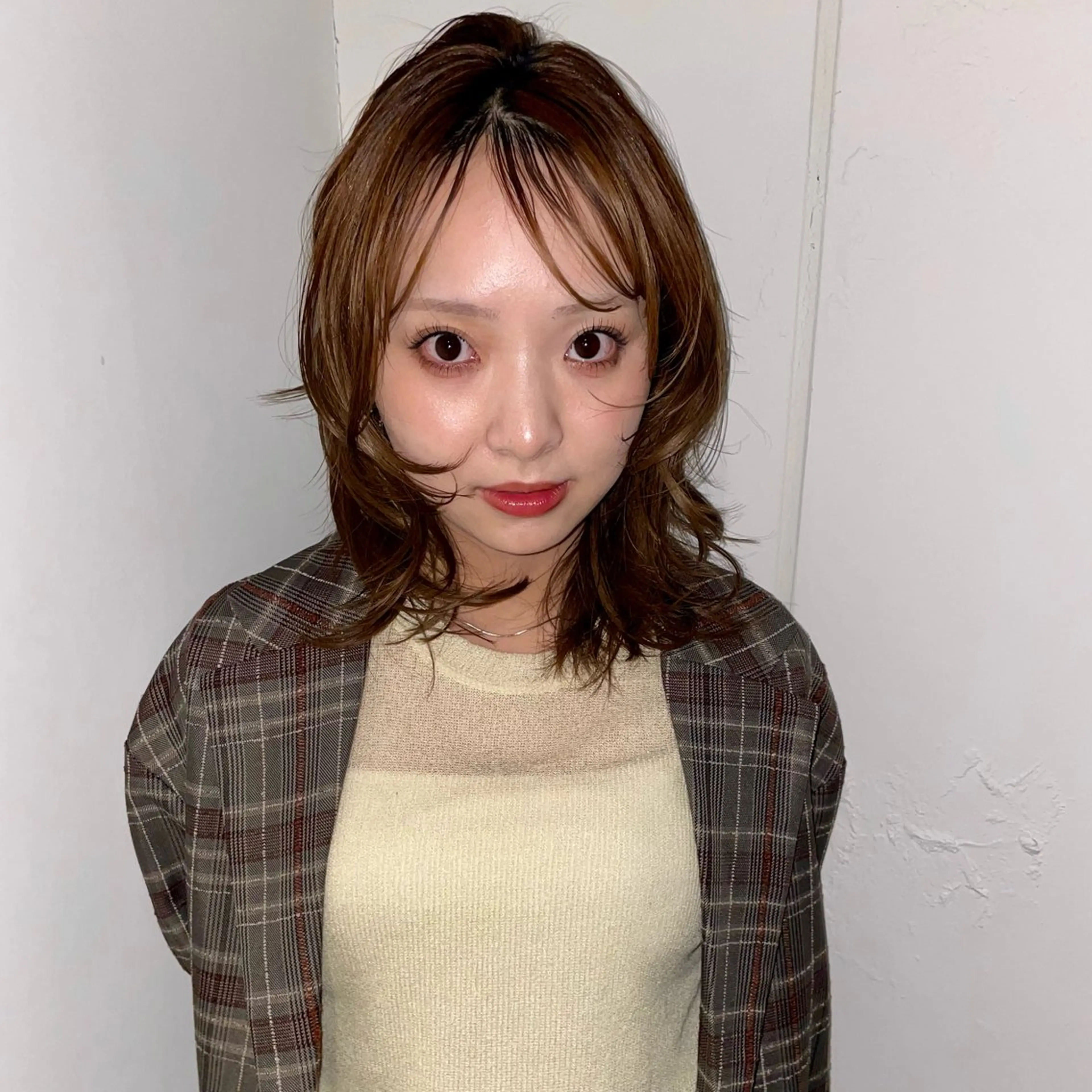 ミディアム なかがきはな/ボブ/ レイヤー/パーマのヘアスタイル