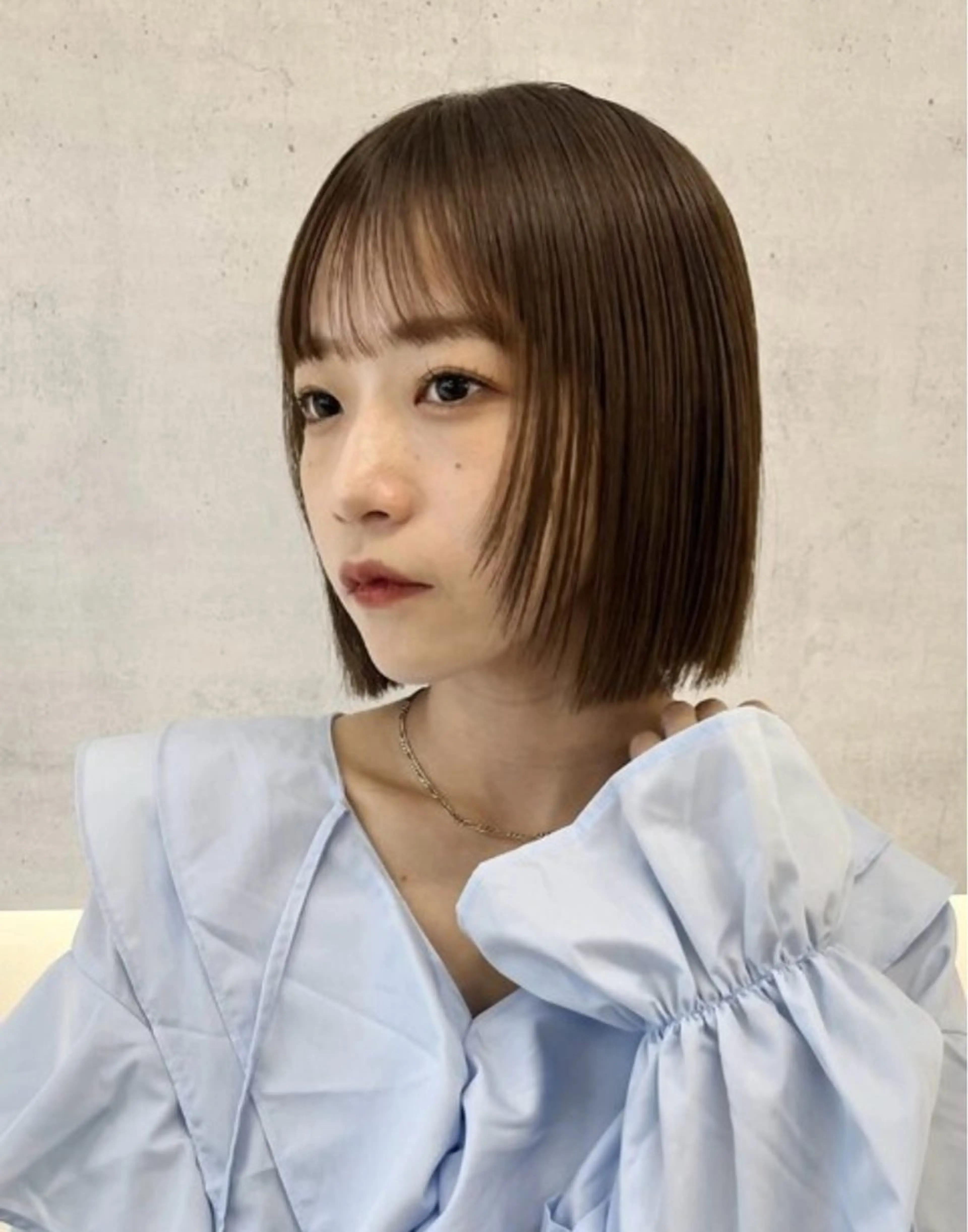 ショート カット 縮毛矯正 福岡美容師 透明感カラーのヘアスタイル