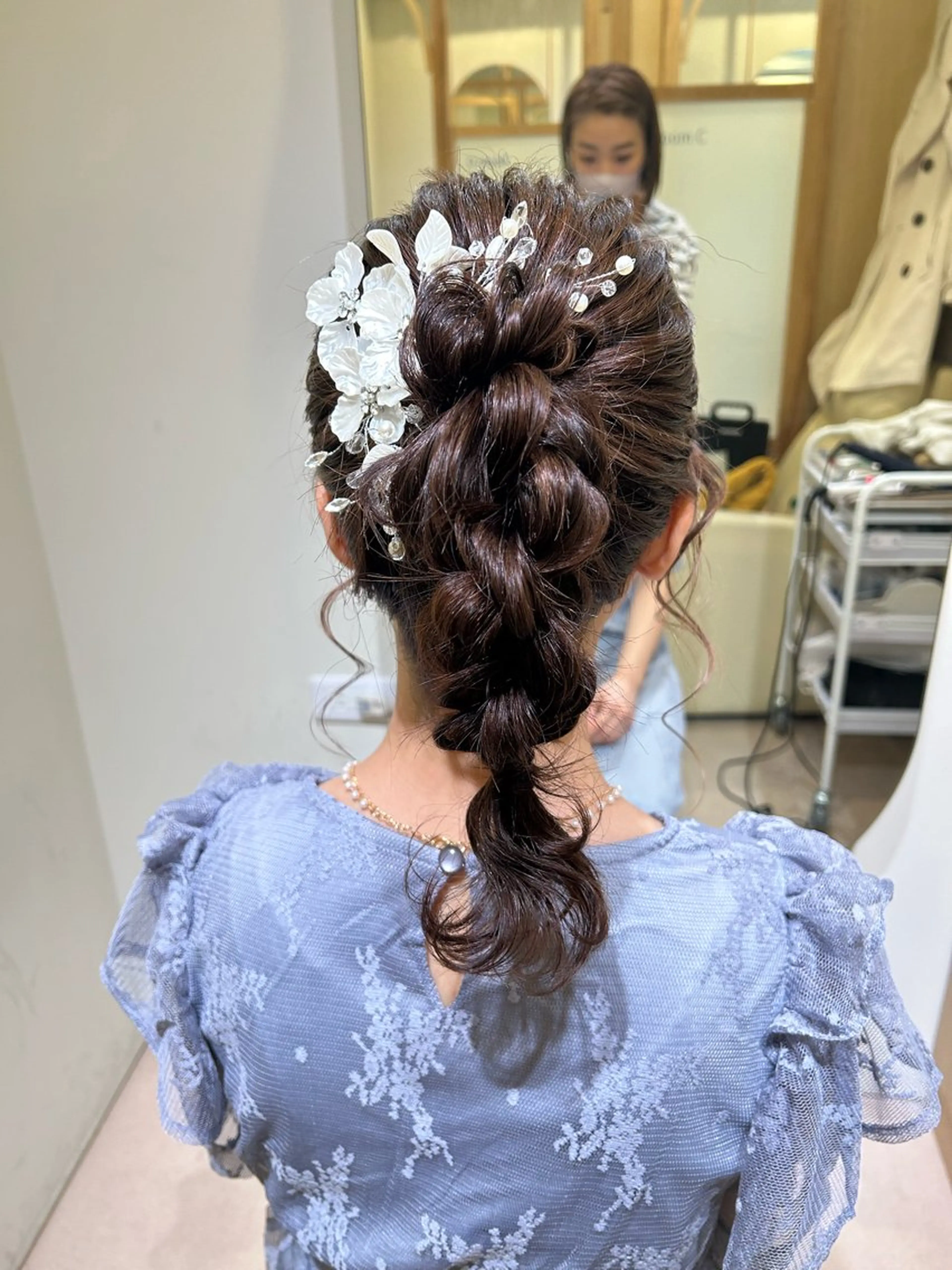 セミロング ヘアアレンジ ヘアセット ボウ🪞ヘアセット /メイク/マツパのマツエク・マツパデザイン
