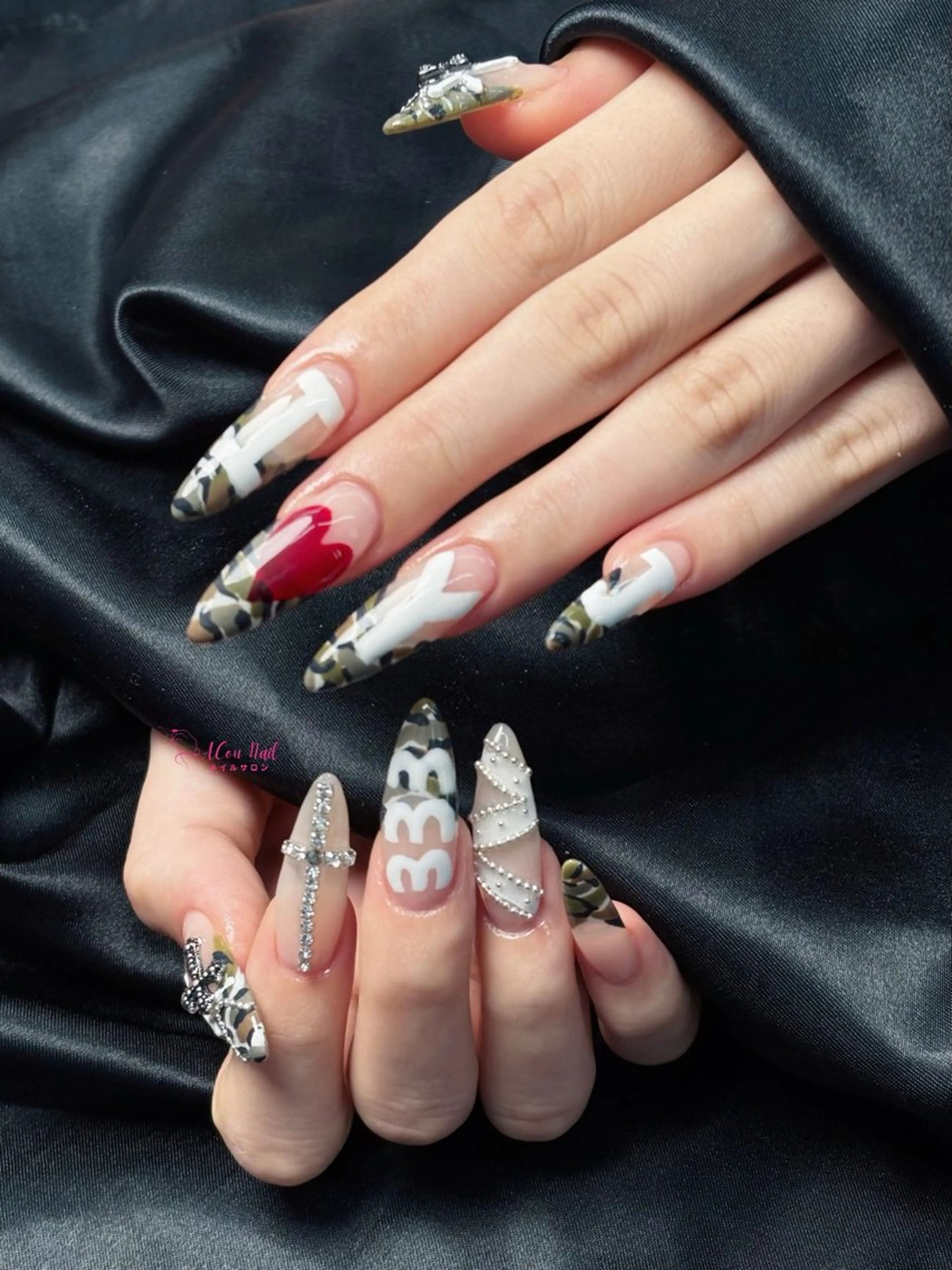 ネイル 桜ネイル 長さ出し フラワーネイル フレンチネイル ジェルネイル ハンドネイル ACon NailSalonのネイルデザイン