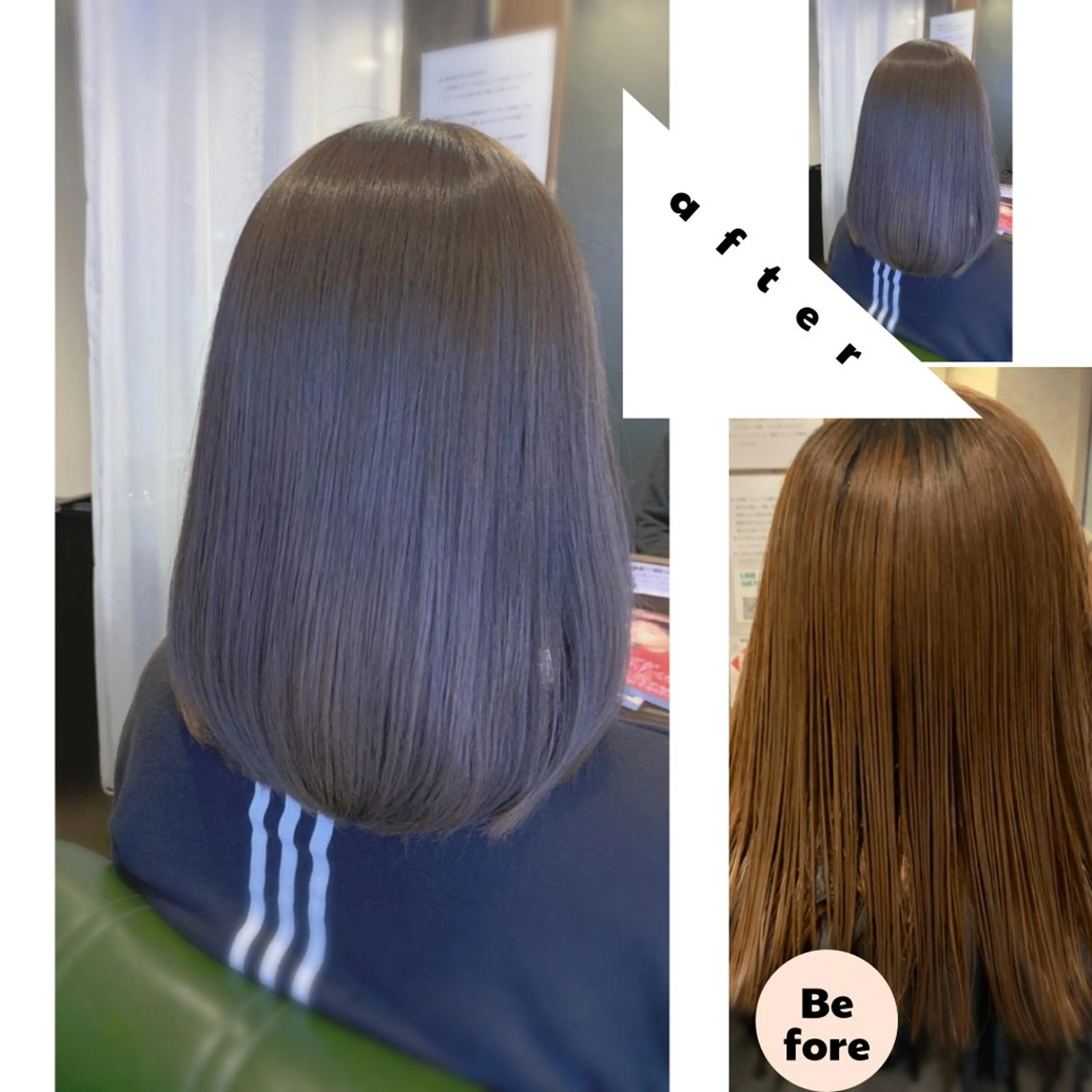 ミディアム カラー 透明感カラー ✨縮毛矯正✨髪質改善 ナカシマ ユミのヘアスタイル