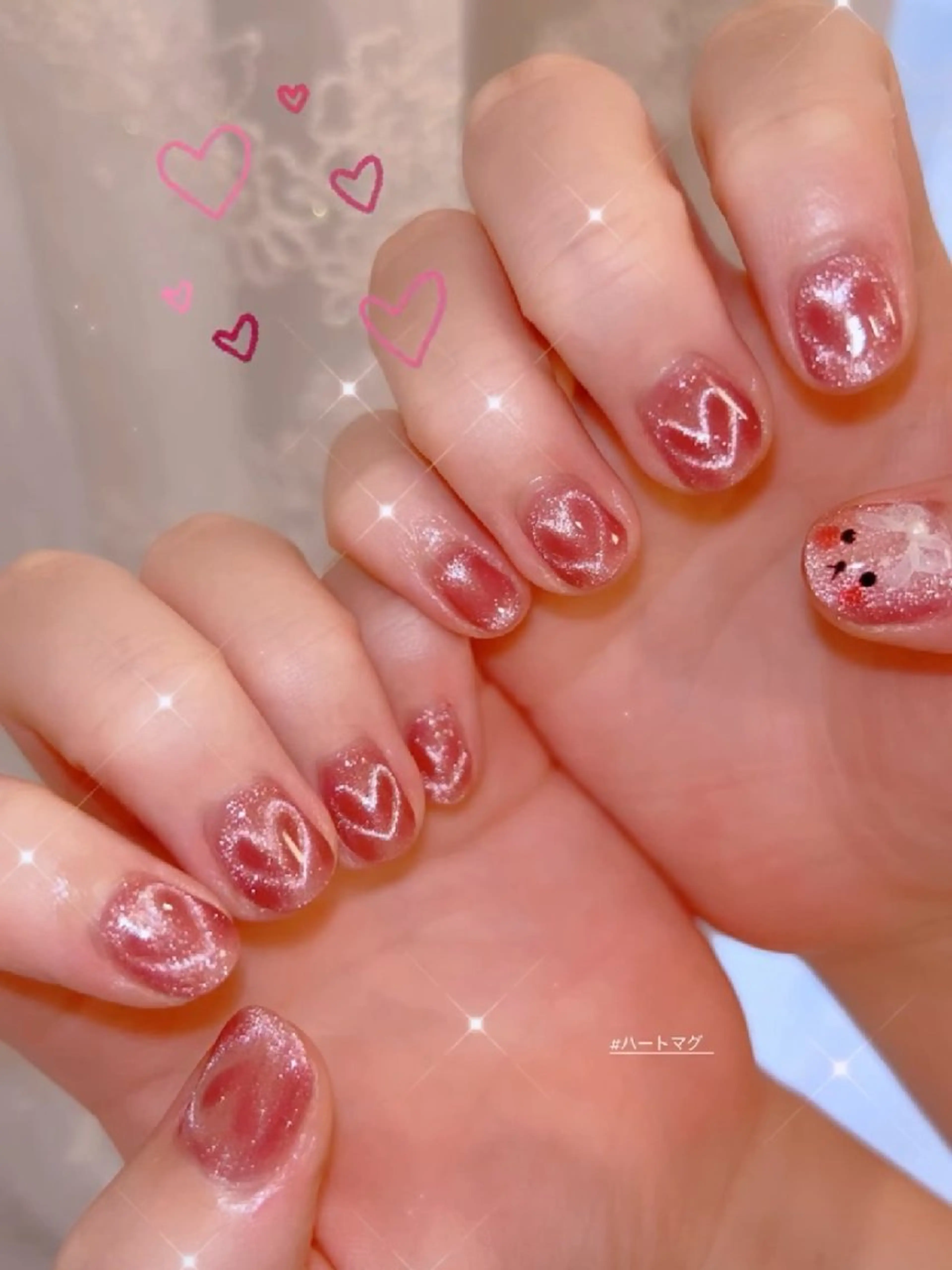 ネイル 長さ出し ジェルネイル 韓国ネイル マグネットネイル ニュアンスネイル ハンドネイル I LOVE ME NAIL.｡.:*♡のネイルデザイン