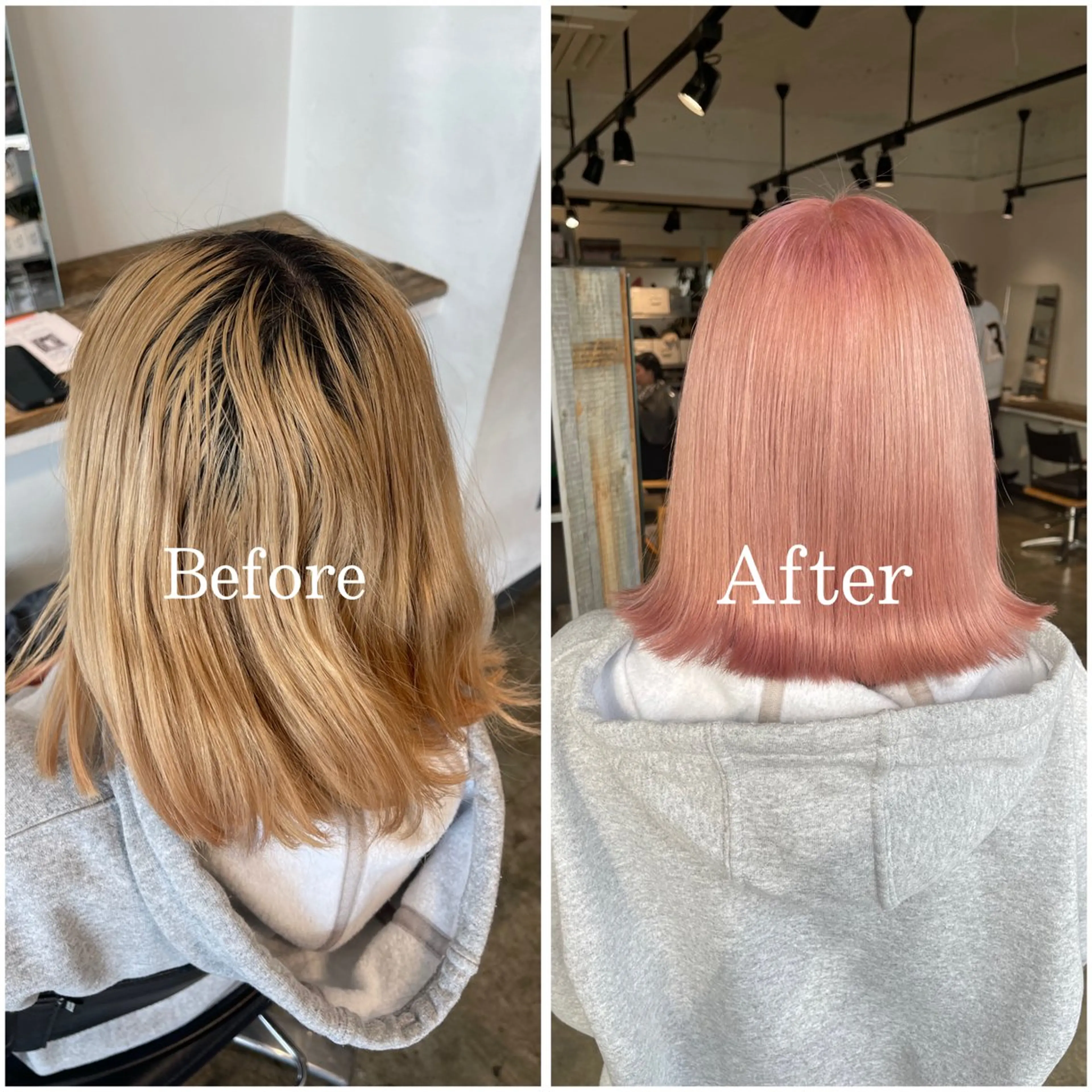 ミディアム カラー ブリーチ ケアブリーチ デザインカラー 似合わせカット ムラ修正/ ハイトーン💖Riaのヘアスタイル