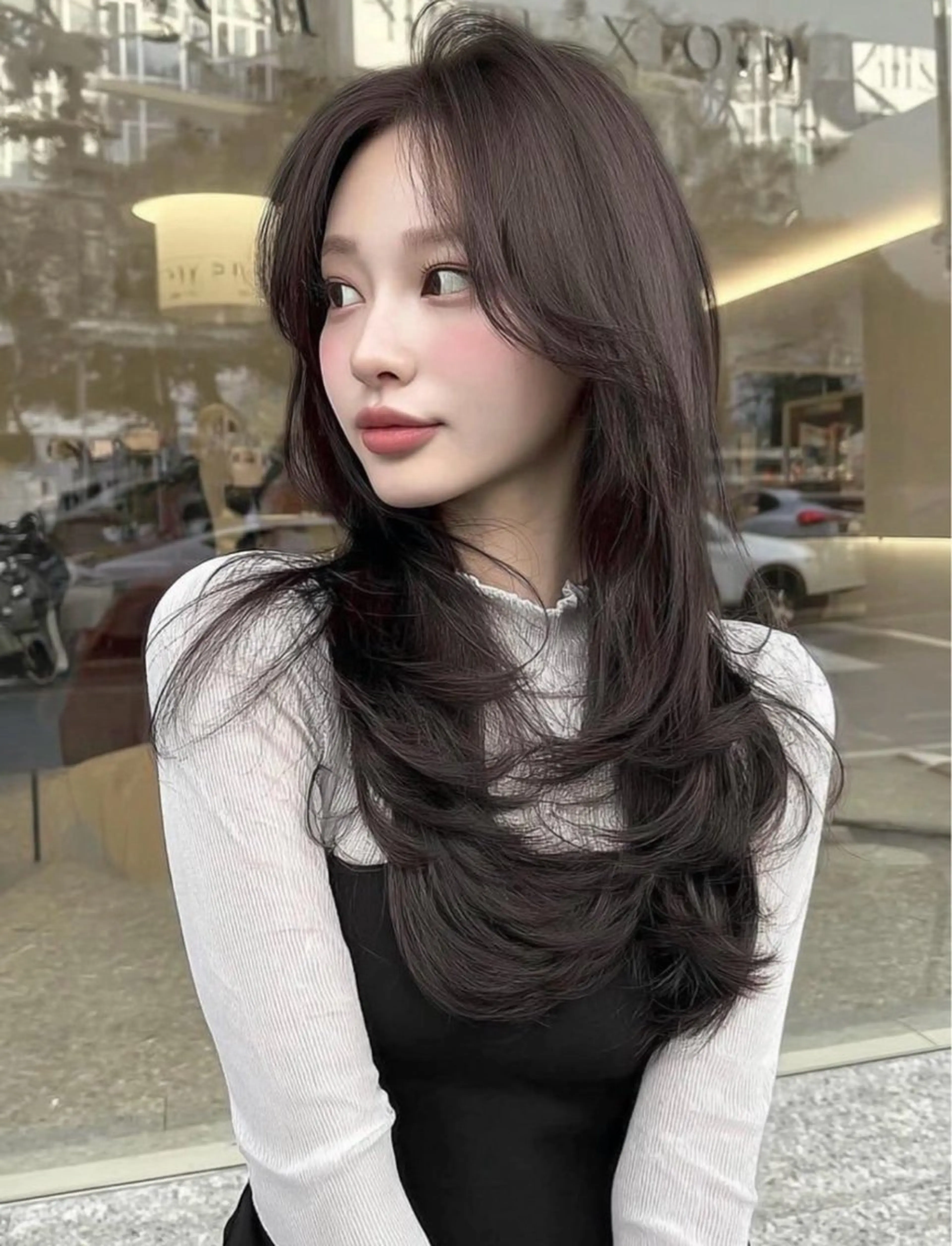 ロング カラー 髪質改善 林 朱里のヘアスタイル