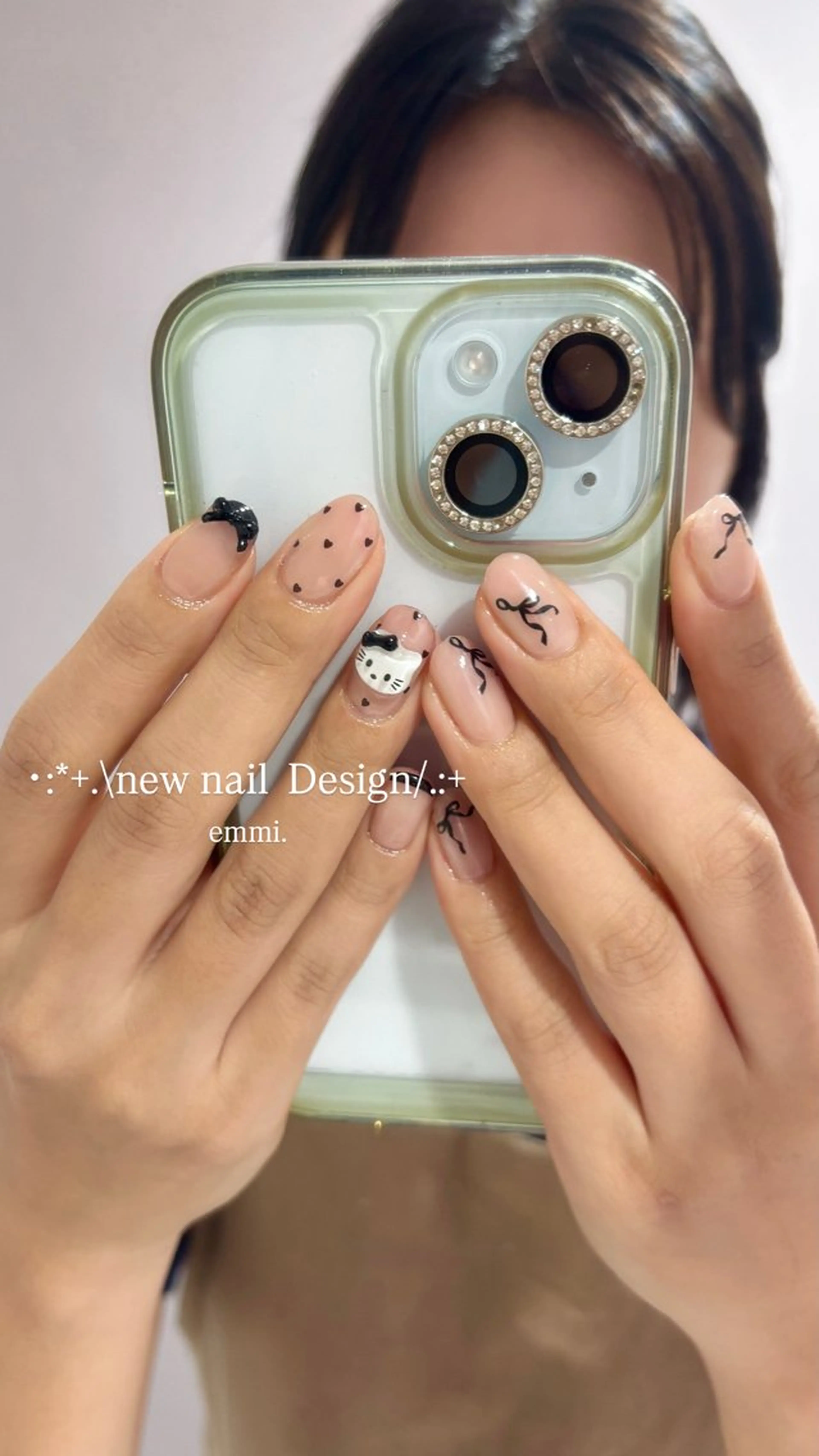 ネイル チークネイル フレンチネイル ガーリー 氷ネイル・うるうるネイル キラキラネイル ハンドネイル emmi nailのネイルデザイン