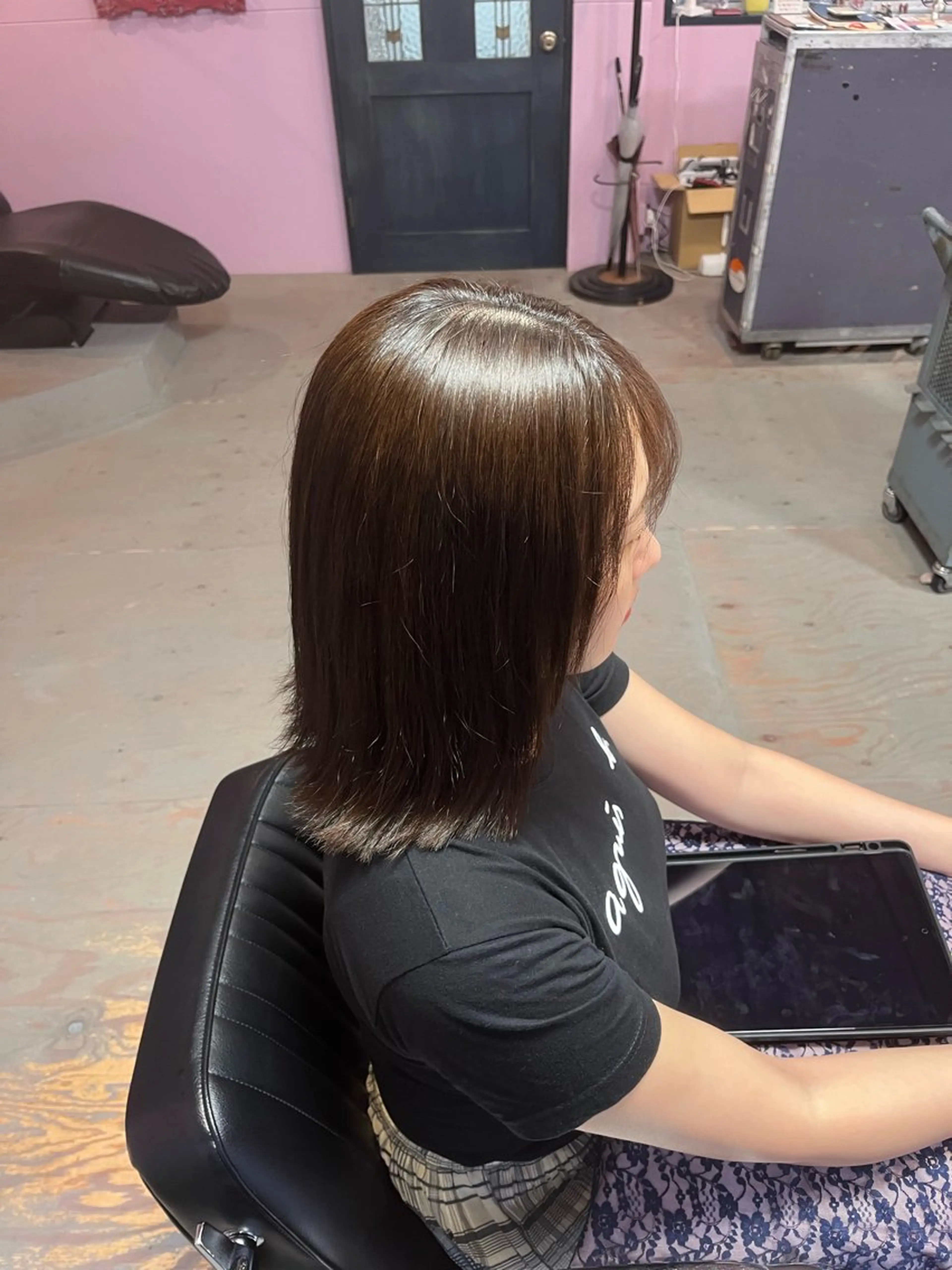 ミディアム カラー ベージュカラー フォギーベージュ 藤野 海翔のヘアスタイル