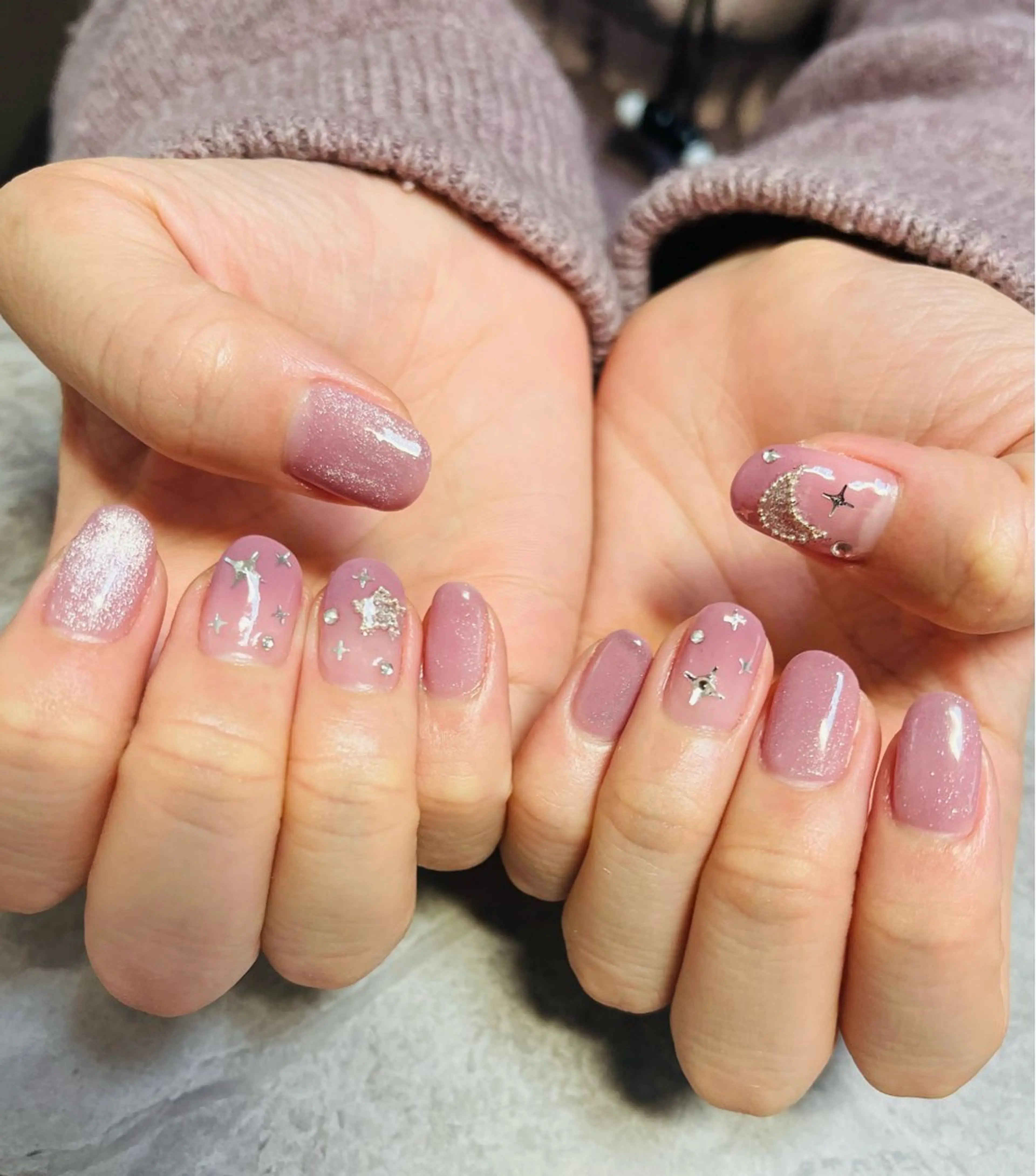 ネイル 持ち込み ピンク パープル 春ネイル ベテランネイル cnc  nailのネイルデザイン