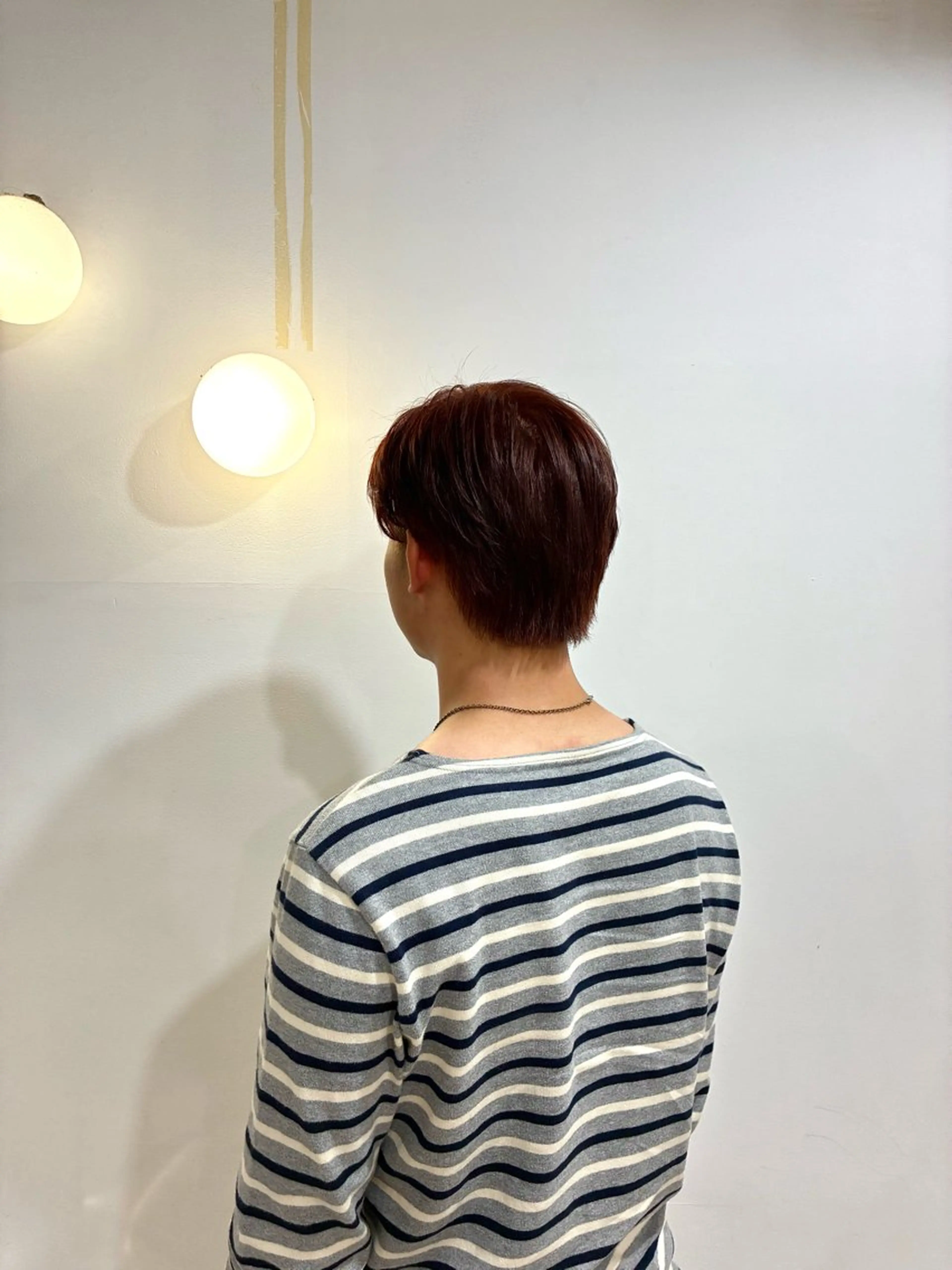 カラー メンズ ブラウンカラー レッドカラー ハナダ メイのヘアスタイル