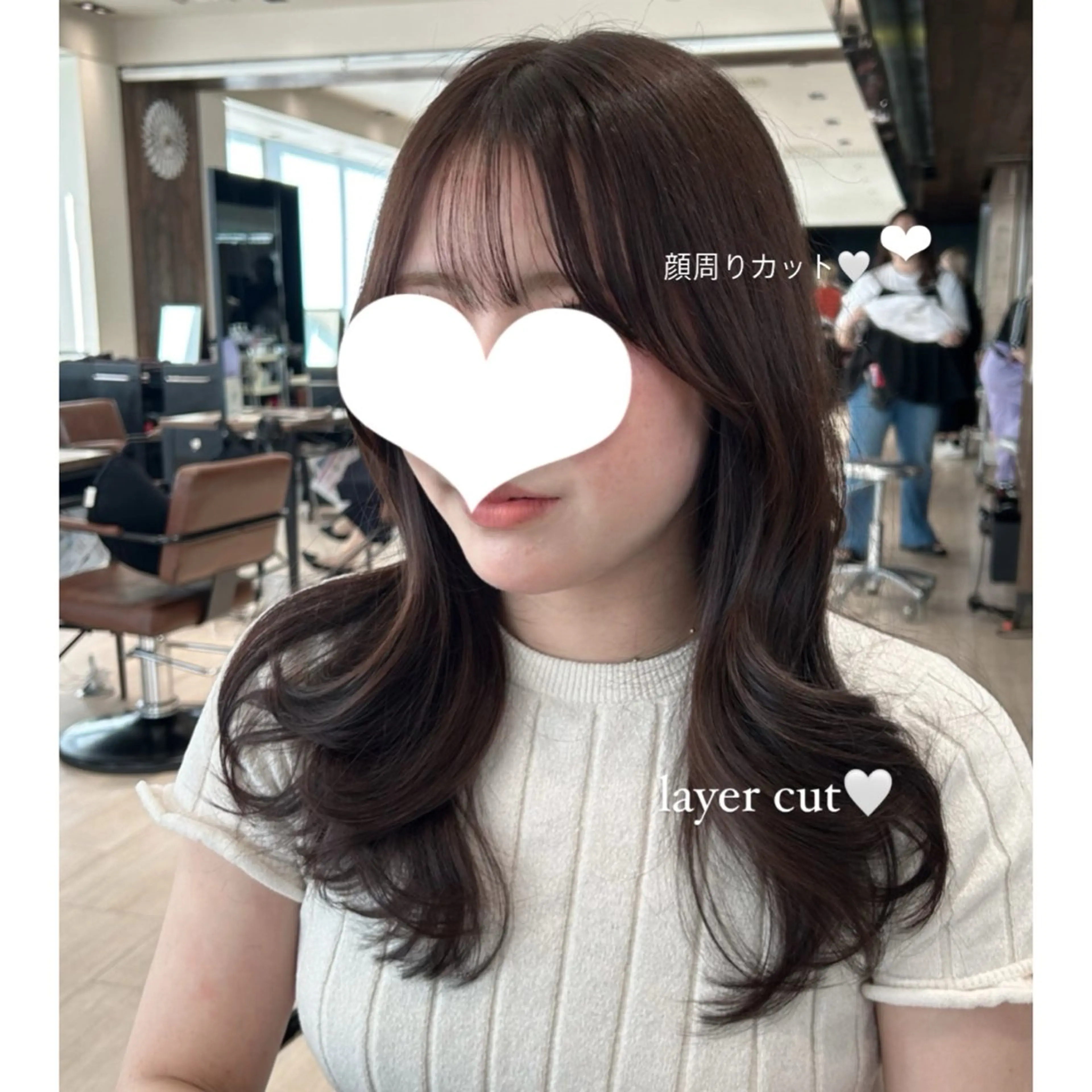 ロング カラー くびれヘア 顔周りカット レイヤーカット シースルーバング カット ヘアカラー トリートメント 🍼顔周りカット/ レイヤー/小川華奈のヘアスタイル