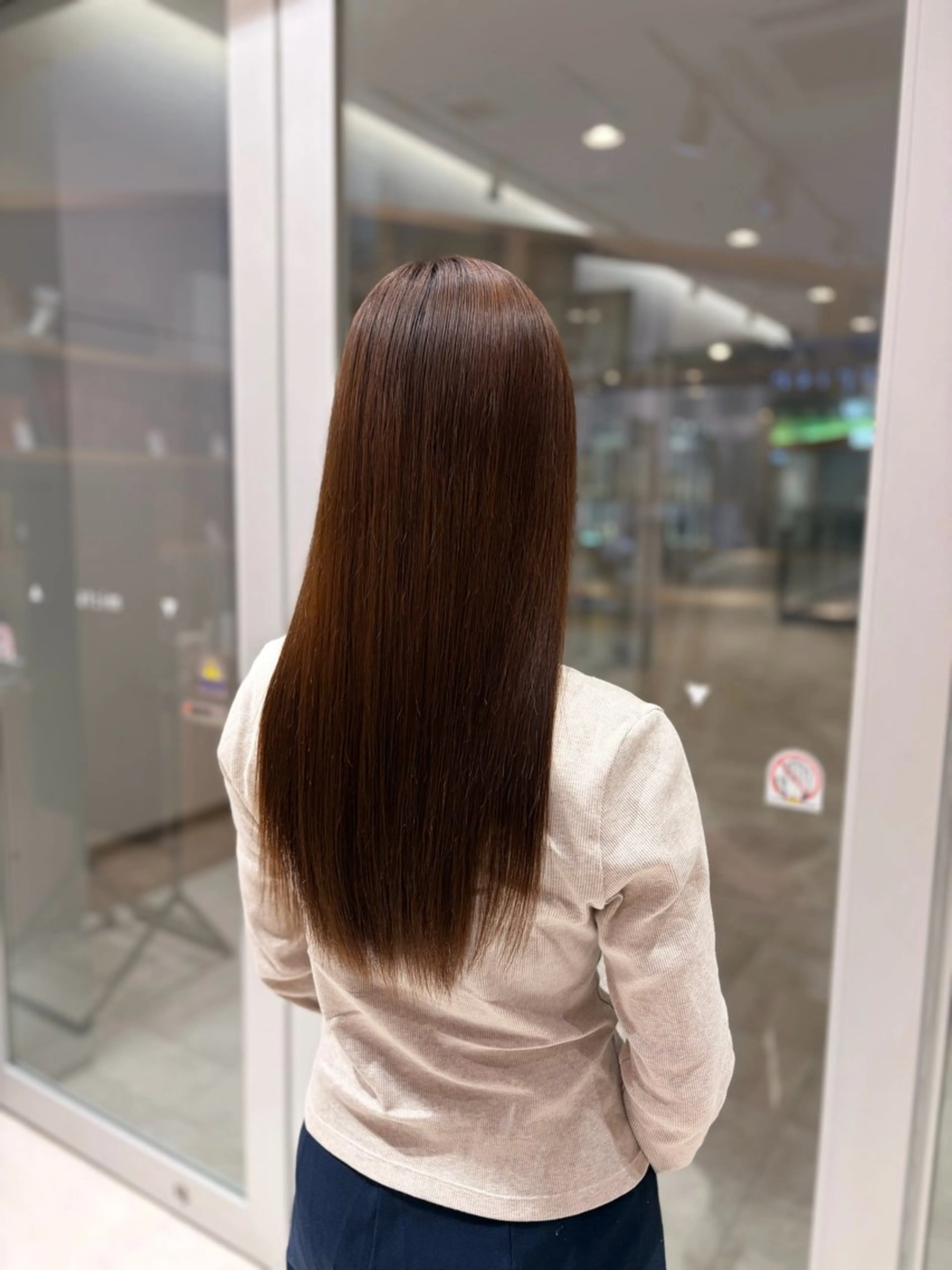 ロング パーマ 縮毛矯正 トリートメント 💎ツヤ髪ストレート カラー💎かのんのヘアスタイル