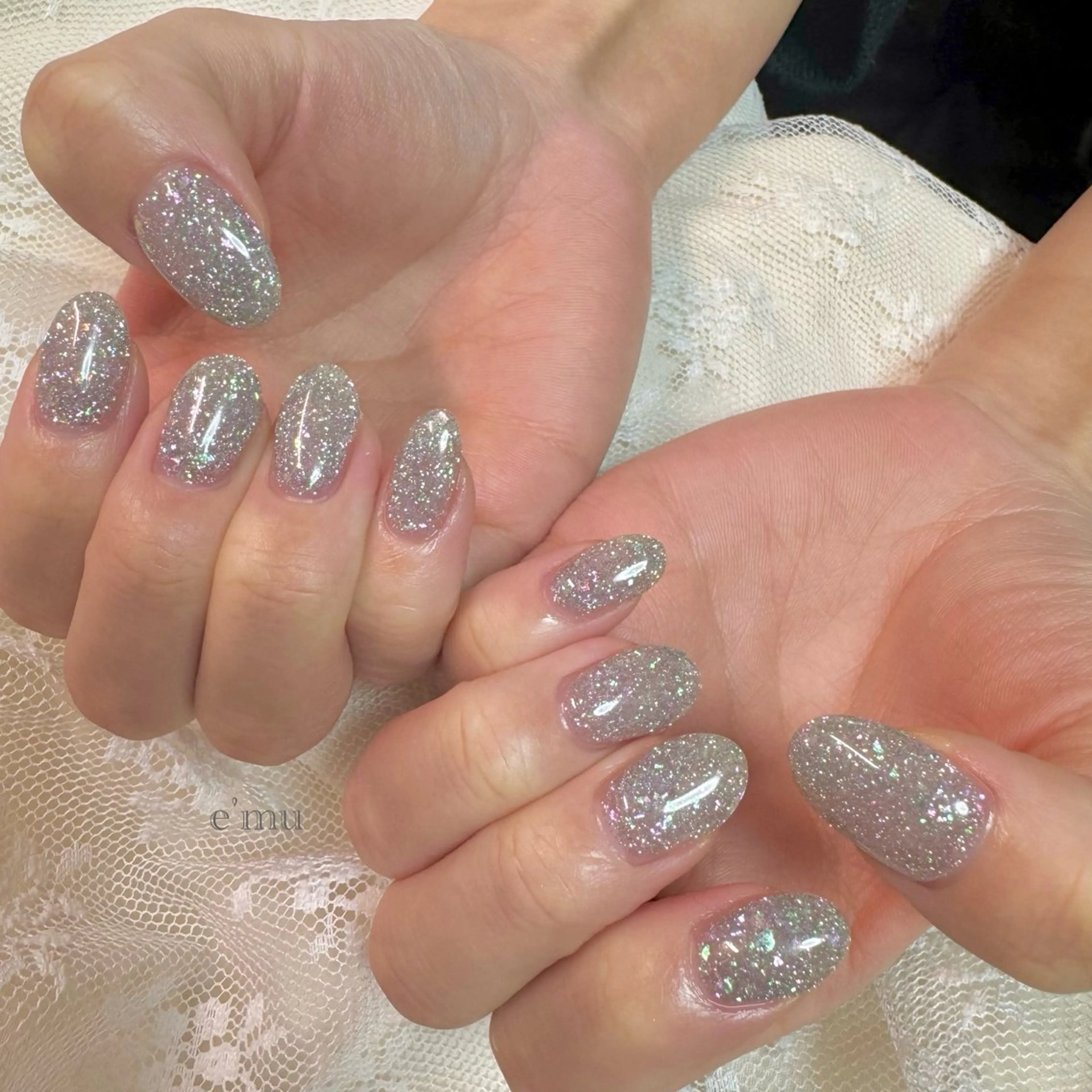 ネイル フラッシュネイル ラメ(グリッター) ハンドネイル nail salon e'mu💐のネイルデザイン