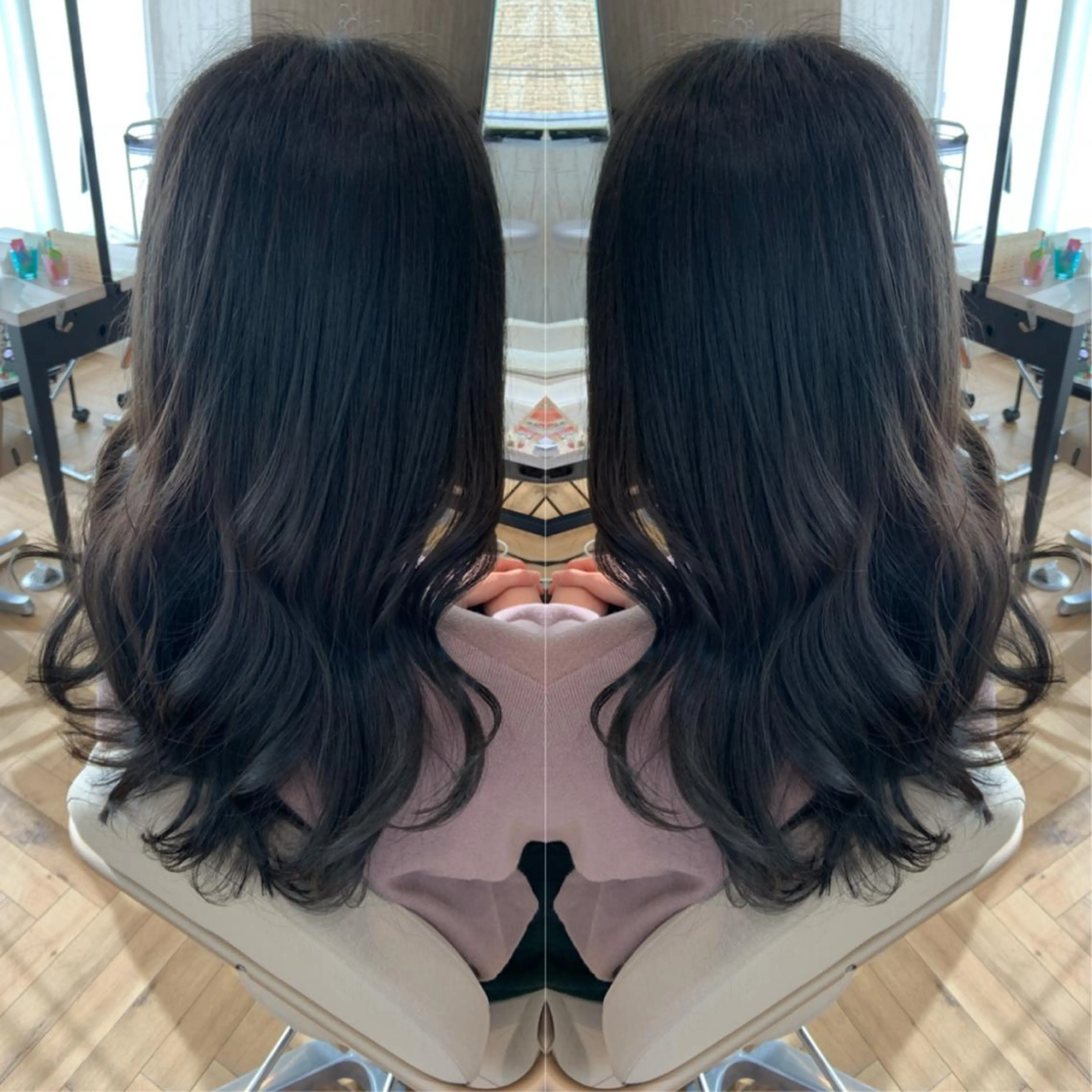 ロング カラー ヘアアレンジ 透明感カラー グレージュ カット ヘアカラー トリートメント 韓国hair🦋 Nanaのヘアスタイル