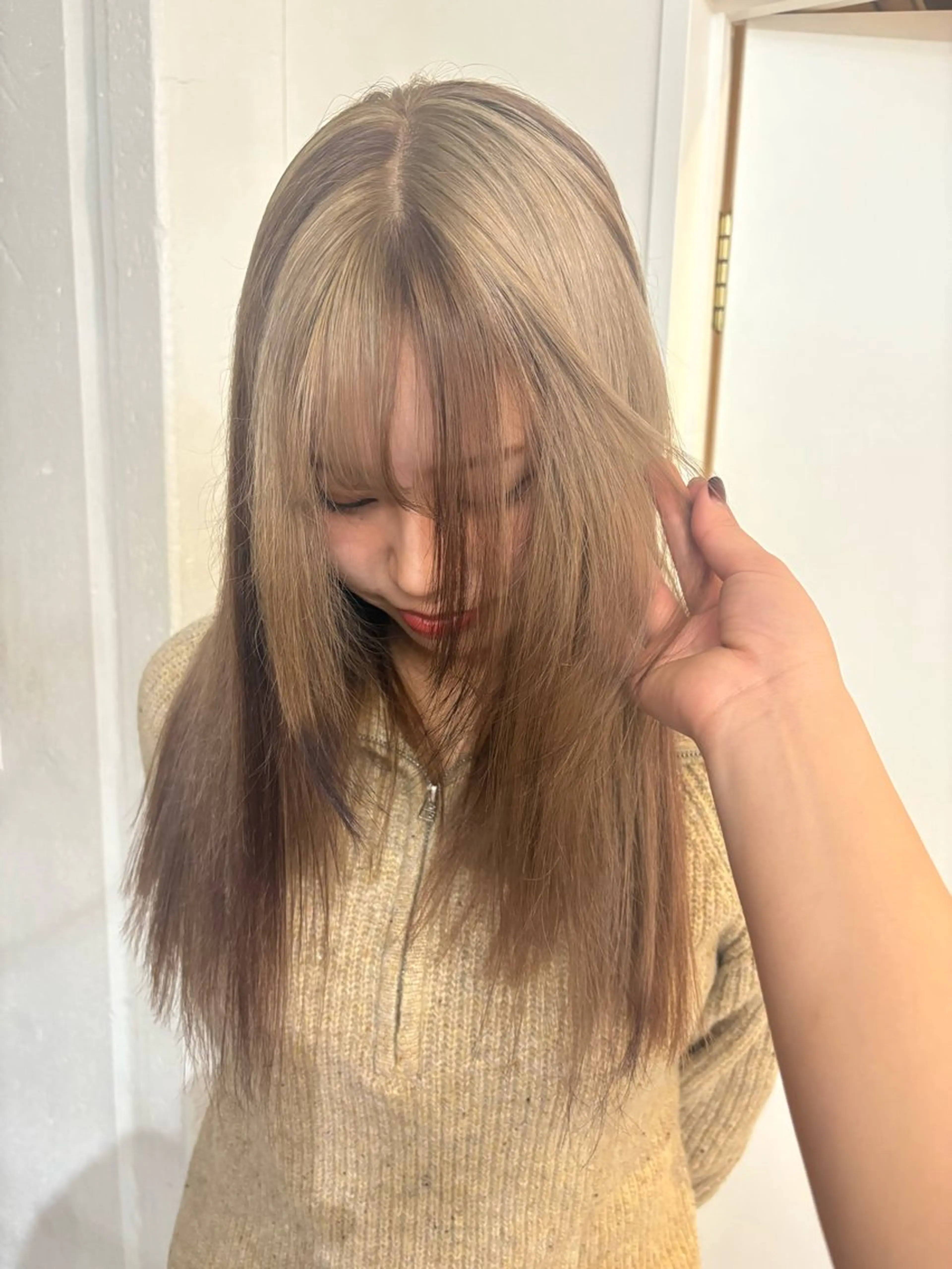 セミロング カラー デザインカラー ヘアカラー ichika/福岡 /透明感カラー🤎のヘアスタイル