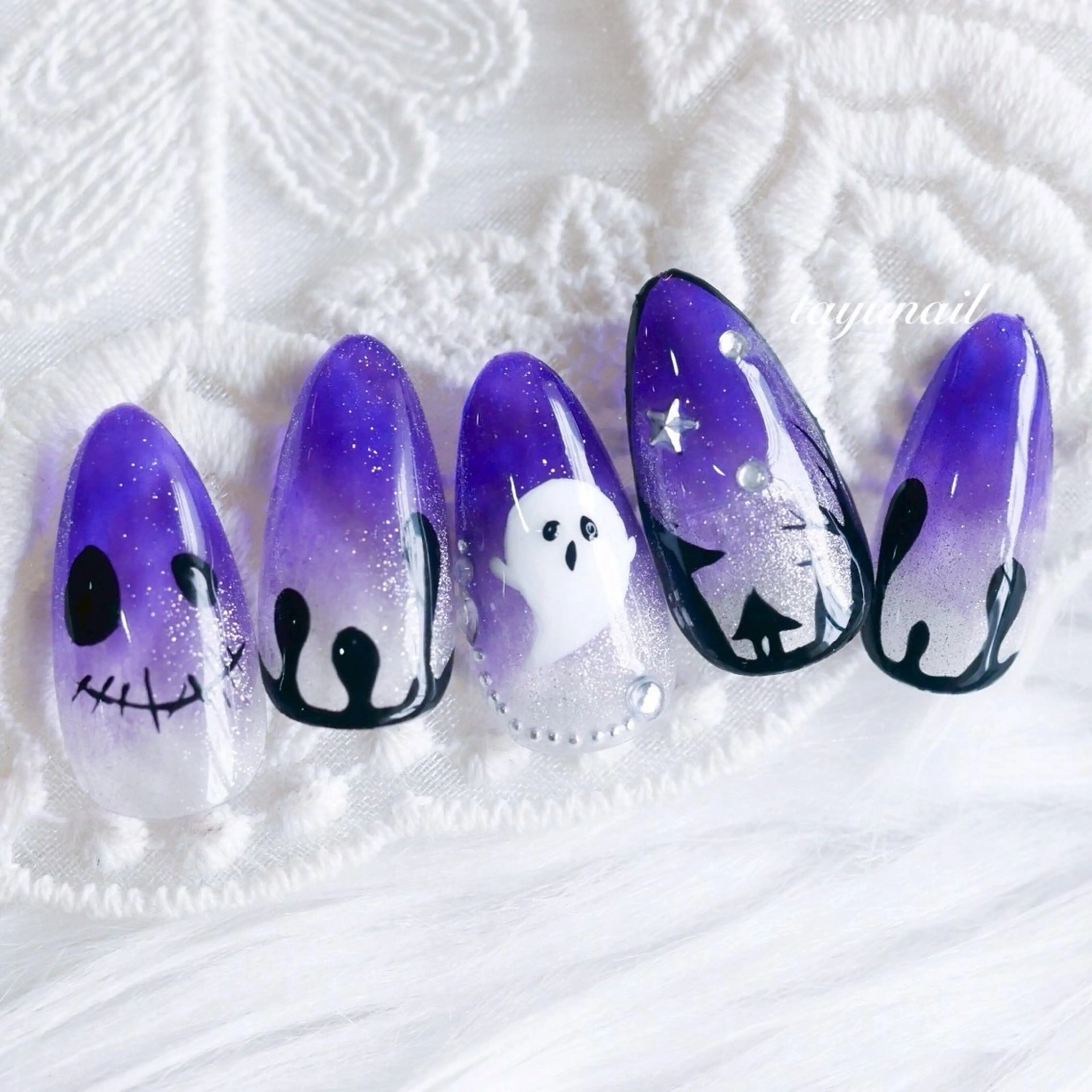 ネイル アートネイル チークネイル ジェルネイル ハロウィン パラジェル ネイルサロン 【たゆnail】のネイルデザイン