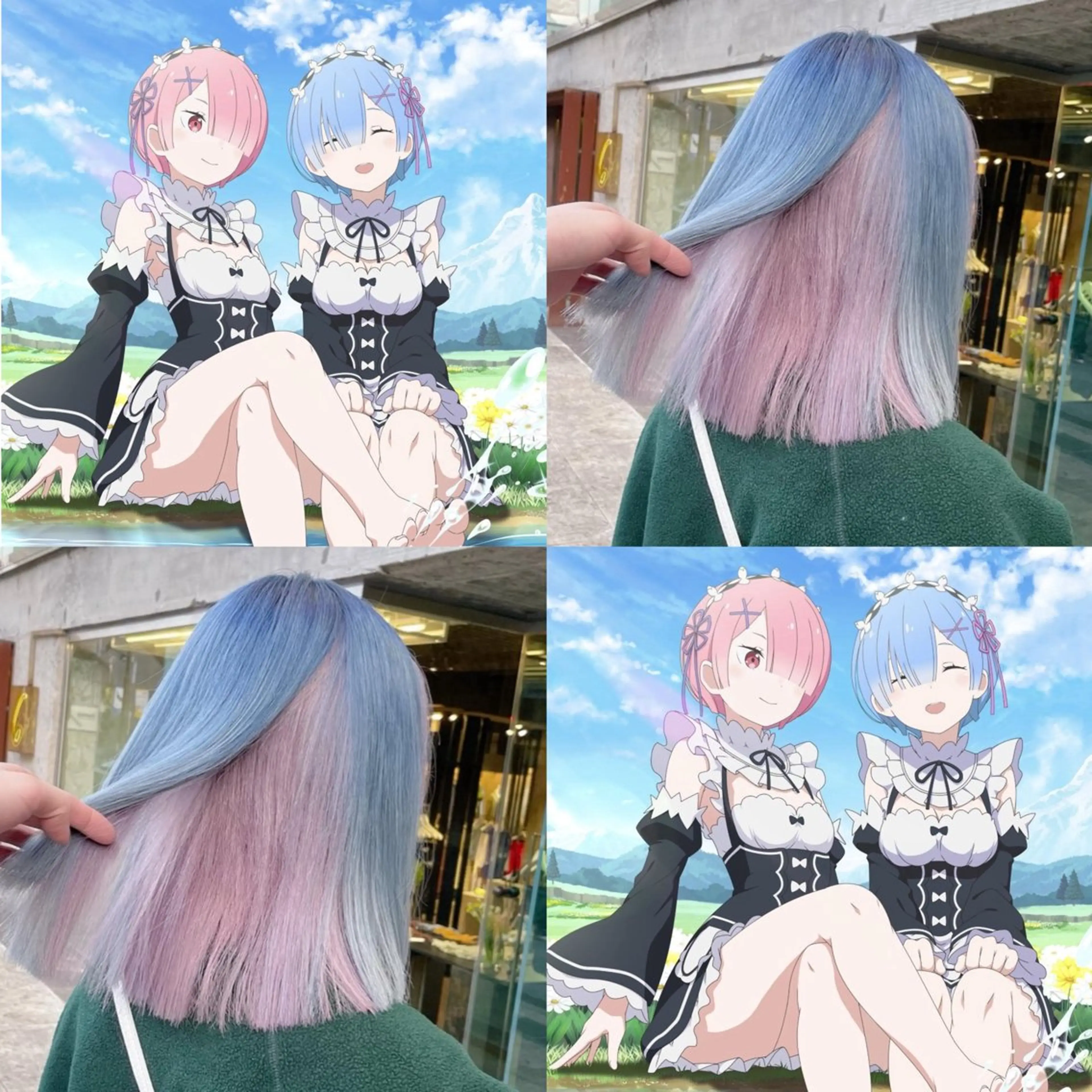 ミディアム 🩷アニメカラー🩵 mihoのヘアスタイル
