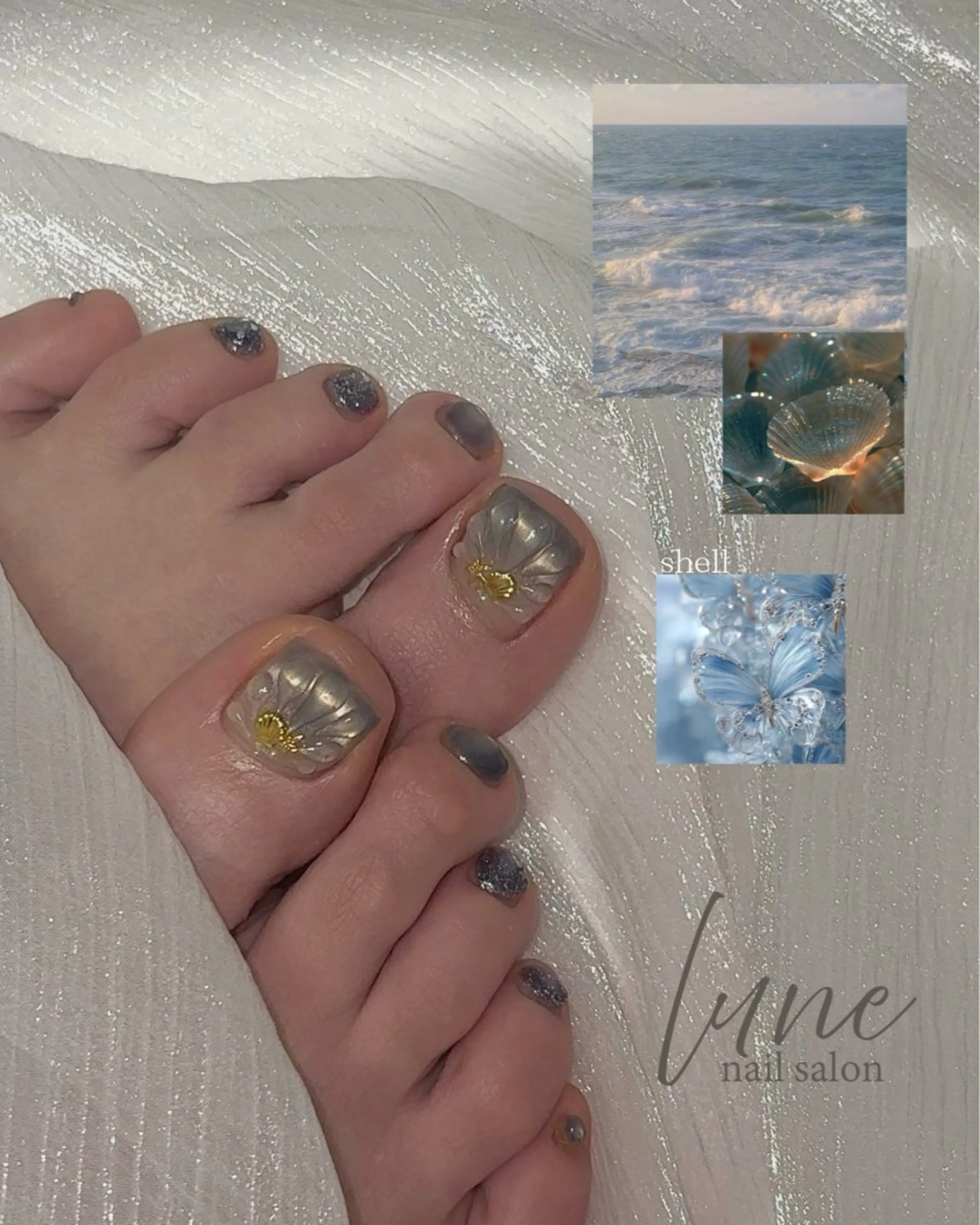 ネイル マグネットネイル フットネイル nail salon luneのネイルデザイン