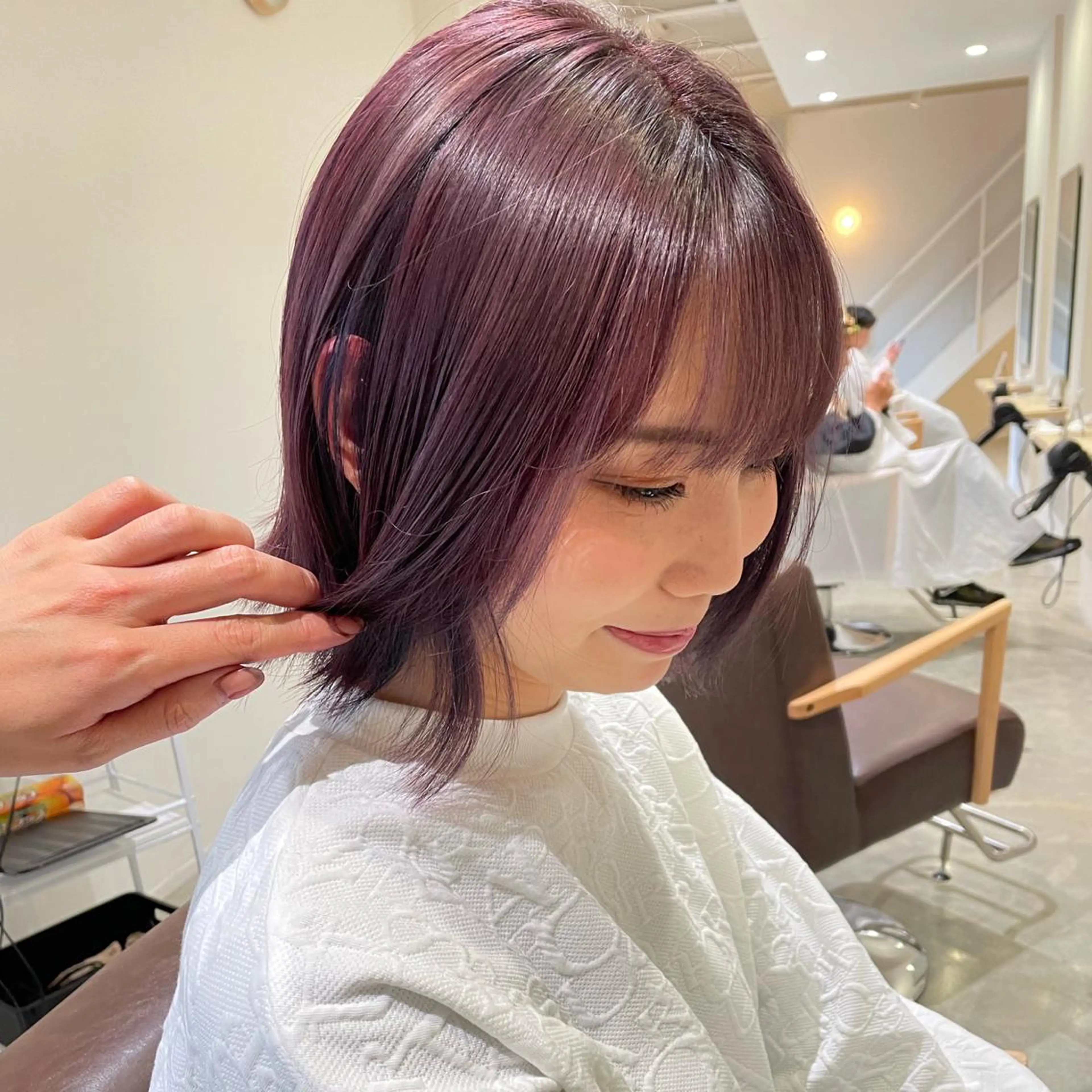 ミディアム カラー カット ヘアカラー トリートメント 北九州美容室 🕊️わかな✂︎のヘアスタイル