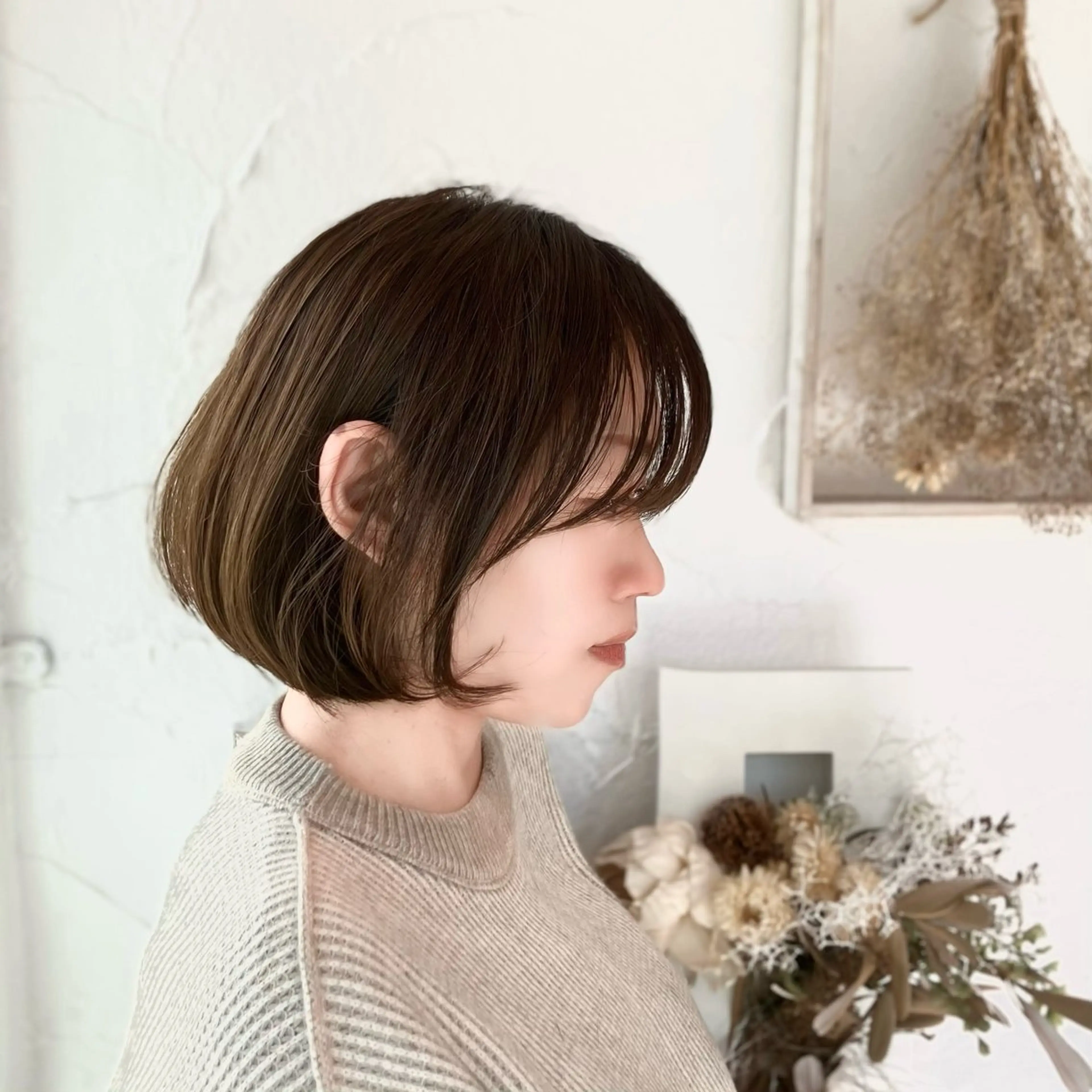 ミディアム ヘアカラー トリートメント ⭐️韓国ブリーチ 顔周りカット⭐️のヘアスタイル