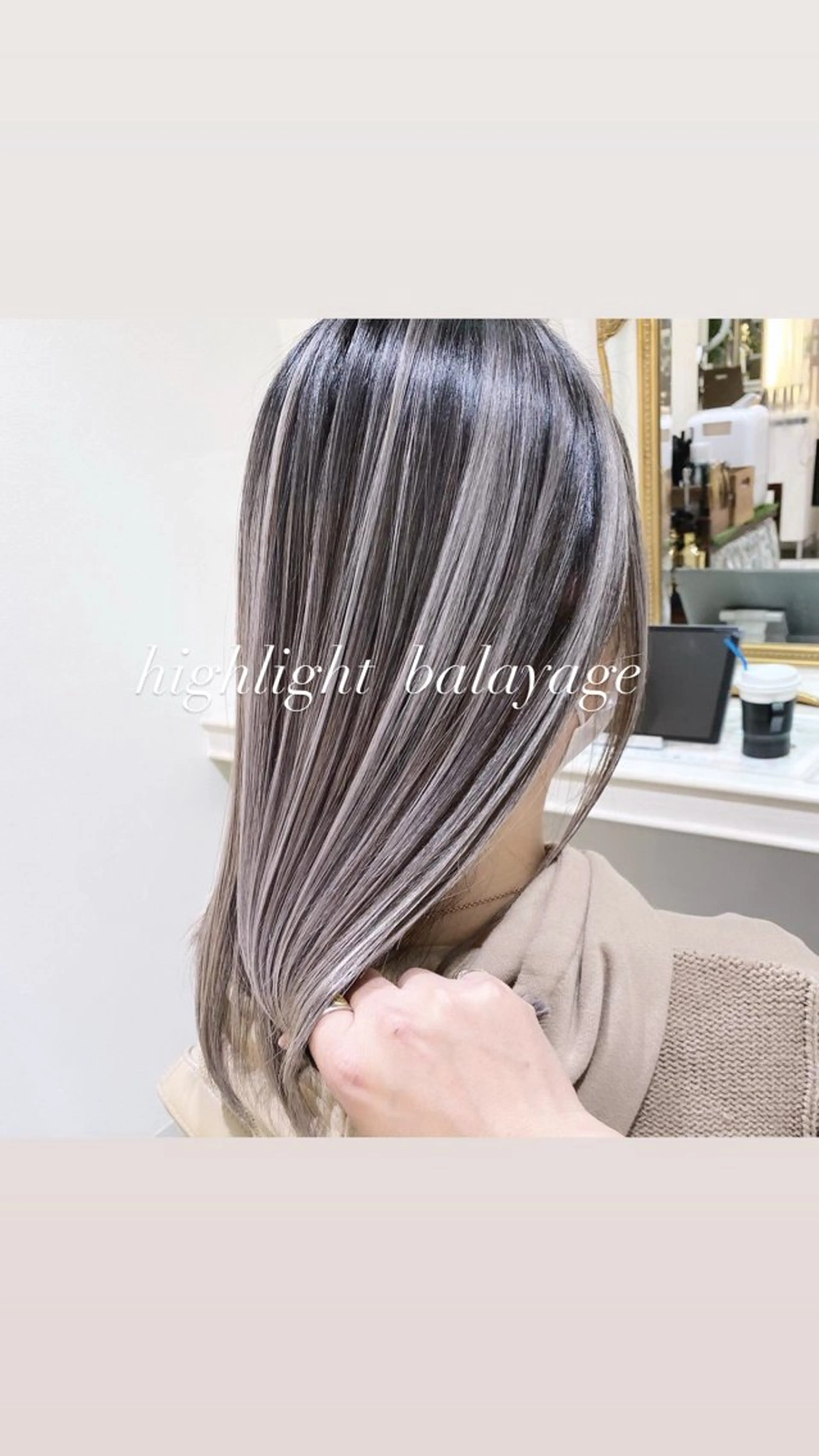 セミロング カラー バレイヤージュ ベージュカラー 透明感カラー グレージュ ハイライトカラー ヘアカラー トリートメント 大宮/バレイヤージュ 髪質改善/澤田隆誠のヘアスタイル