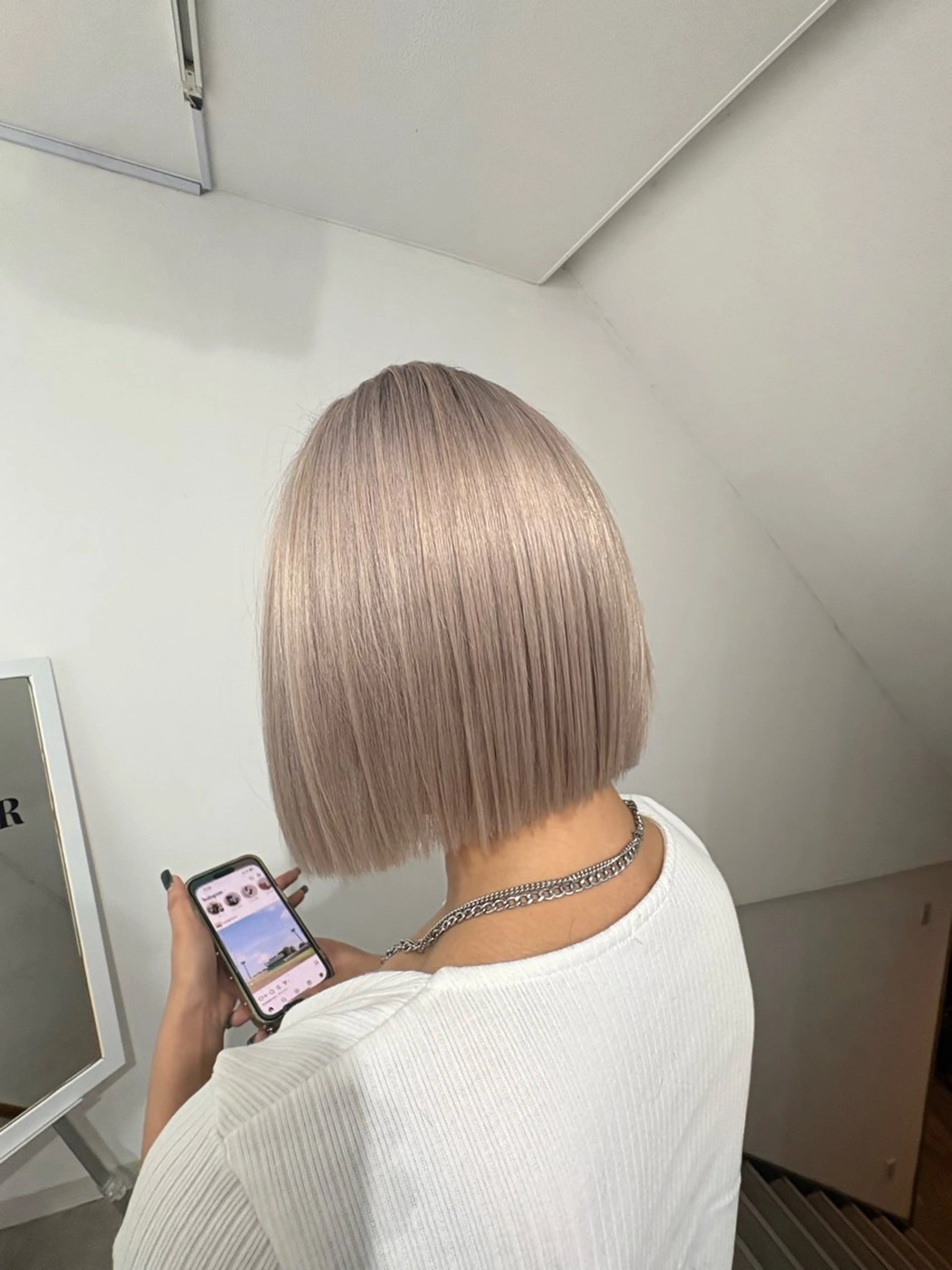 ミディアム ヘアカラー 渡邉 怜のヘアスタイル