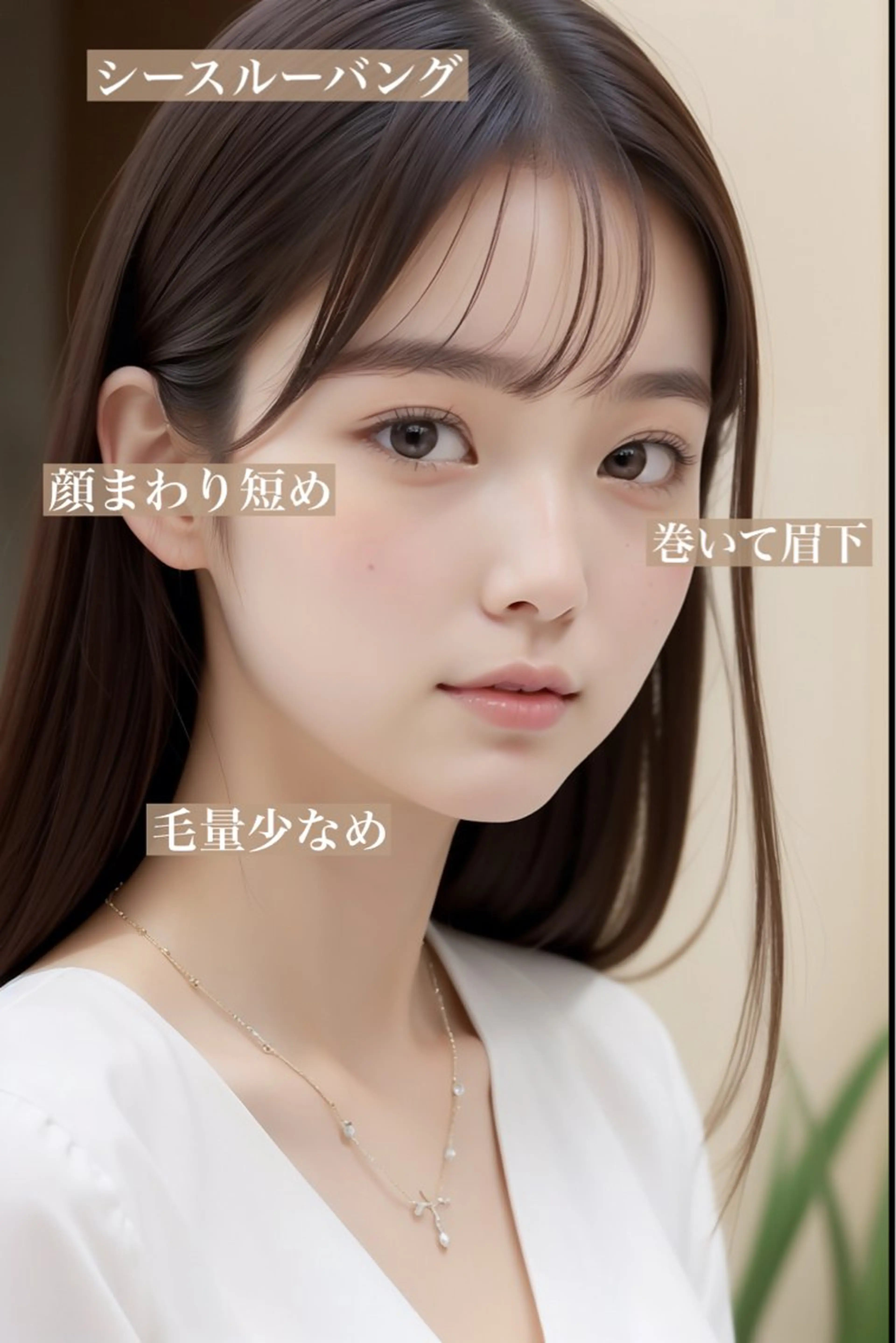 セミロング カラー 韓国ヘア♡ 顔まわりカットayaのヘアスタイル