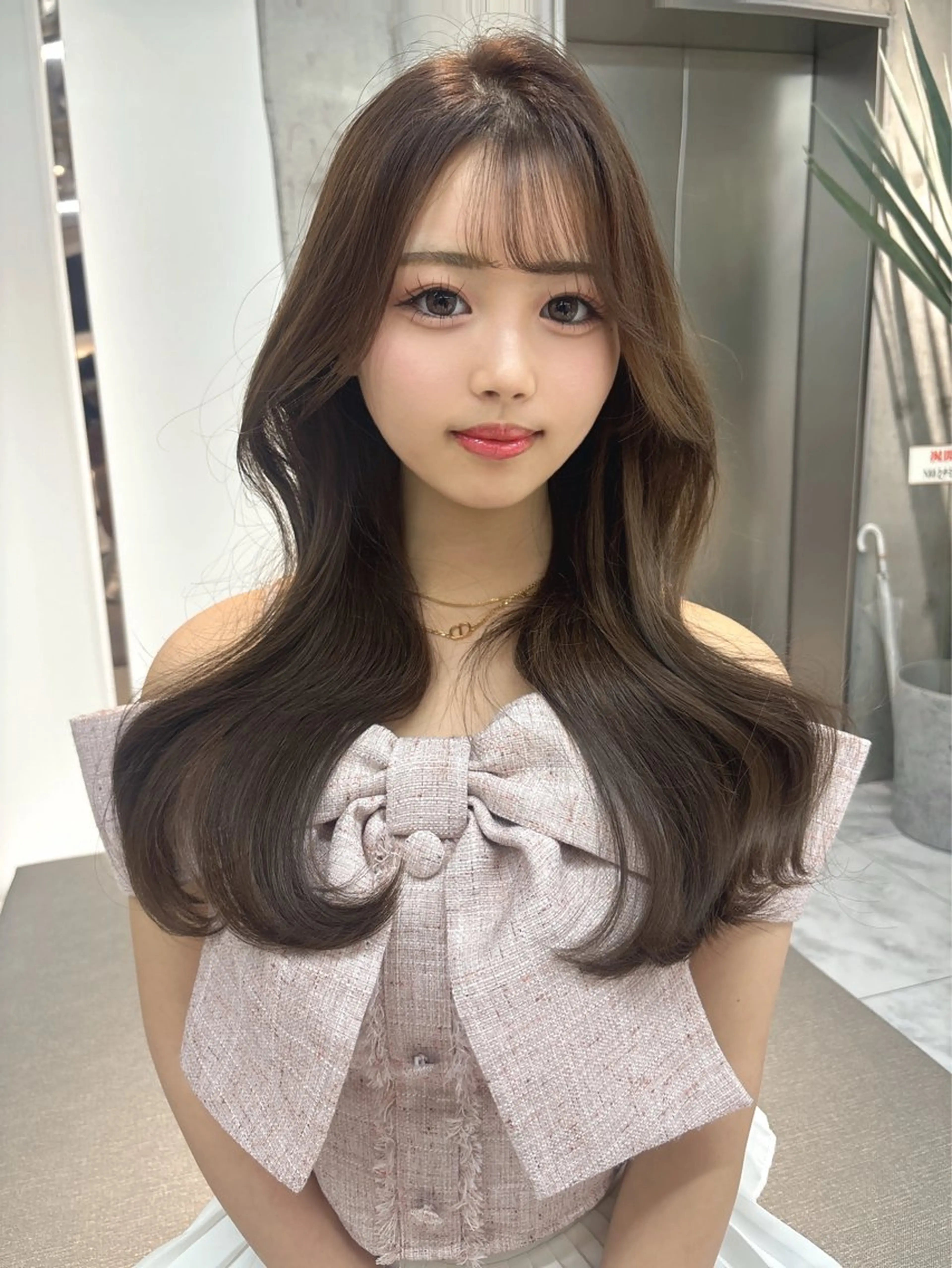 ロング カラー yui🎀ブリーチ なしベージュ／博多のヘアスタイル