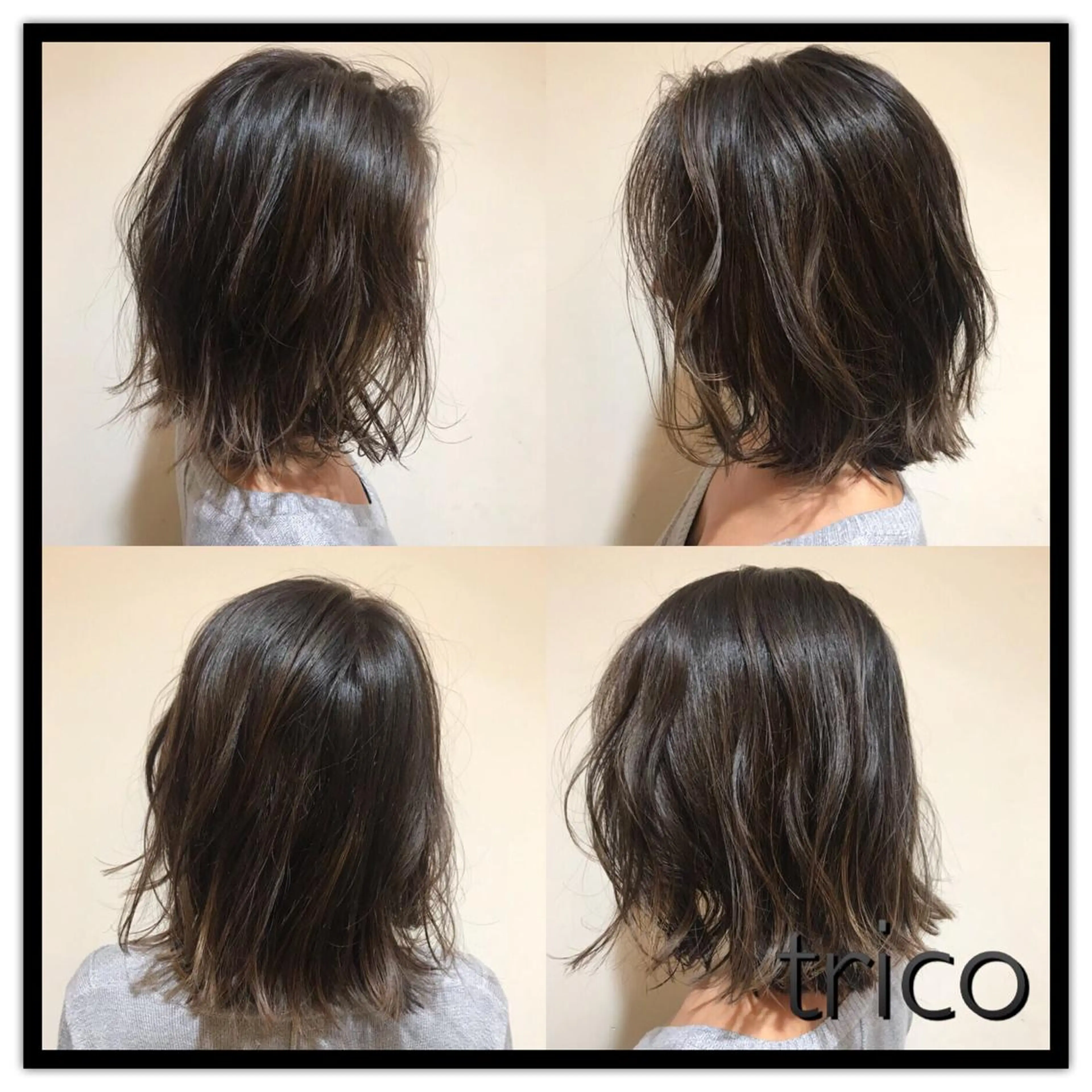 ミディアム カラー グラデーションカラー ハイライトカラー ボブ ハイライト 似合わせ/ブリーチ カラー.岡田友仁のヘアスタイル