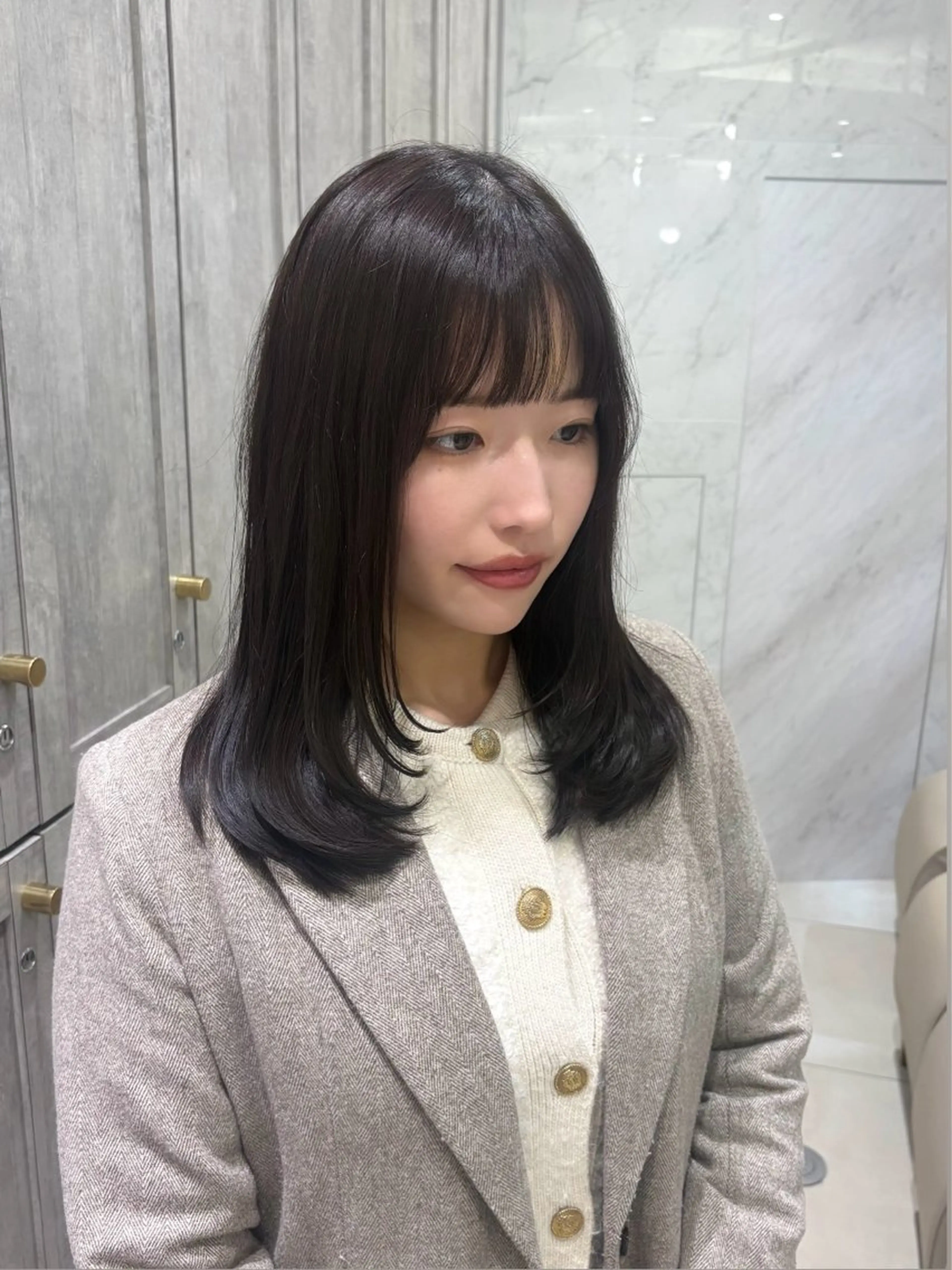 ロング カラー ブラウンカラー ダークブラウン レイヤーカット カット ヘアカラー ✧HINA✧ 韓国風/レイヤーのヘアスタイル