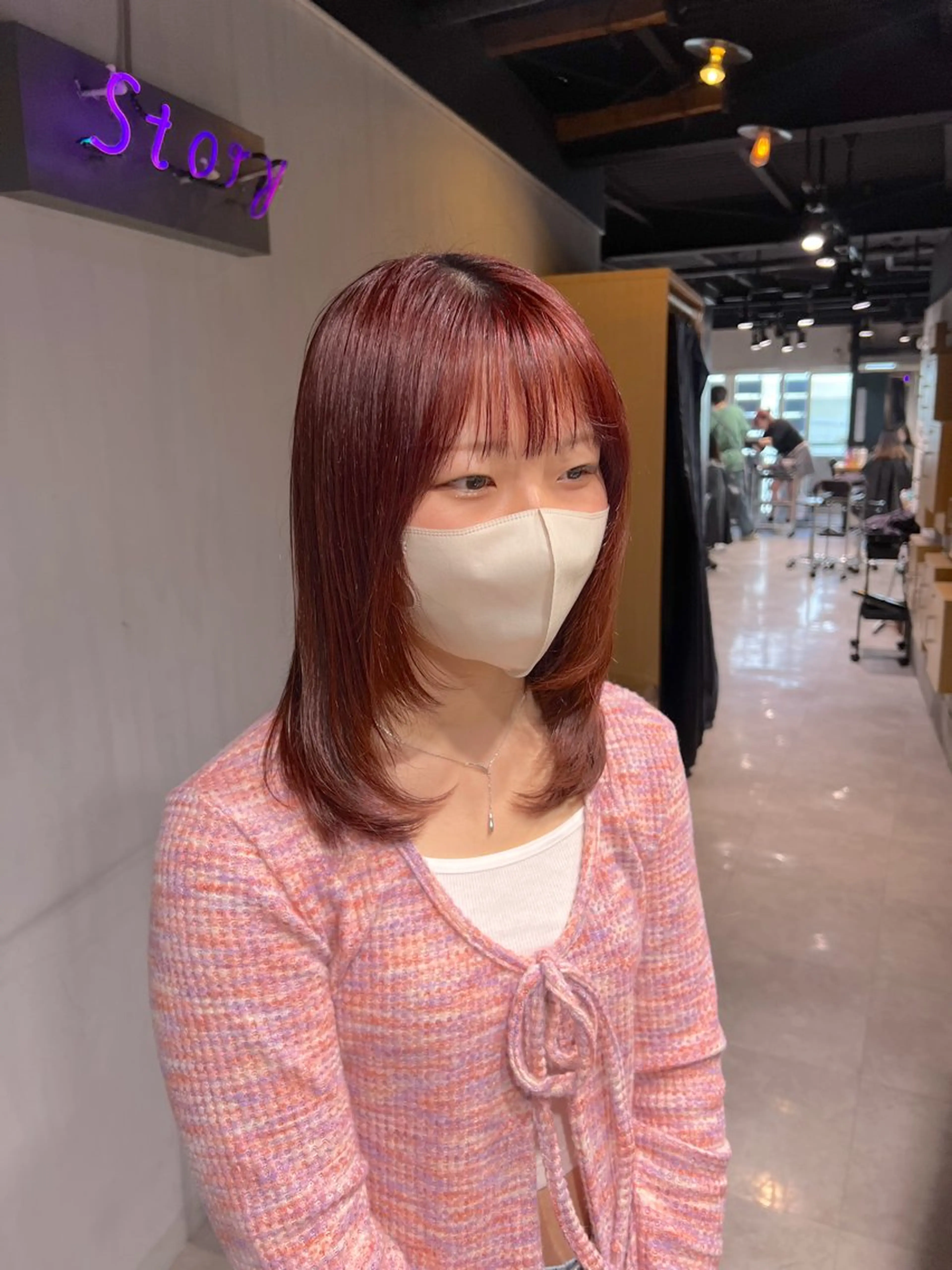 ミディアム カラー ブリーチ ダブルカラー ブリーチなしカラー ヘアカラー トリートメント NANAMI🩵 大人可愛い韓国ヘアのヘアスタイル
