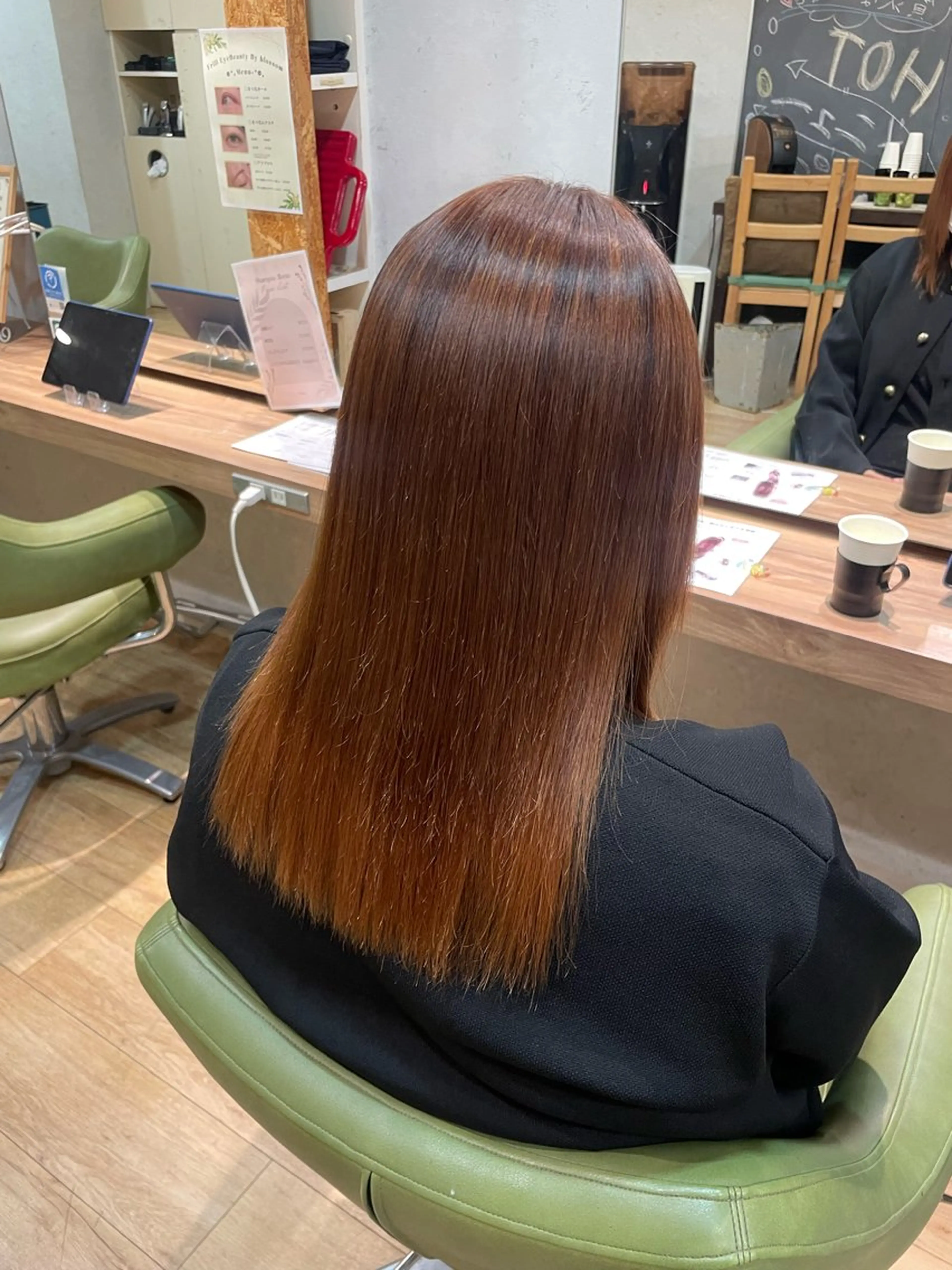 セミロング 酸性ストレート 縮毛矯正 トリートメント 髪質改善/Bloss om🌷高橋沙衣のヘアスタイル