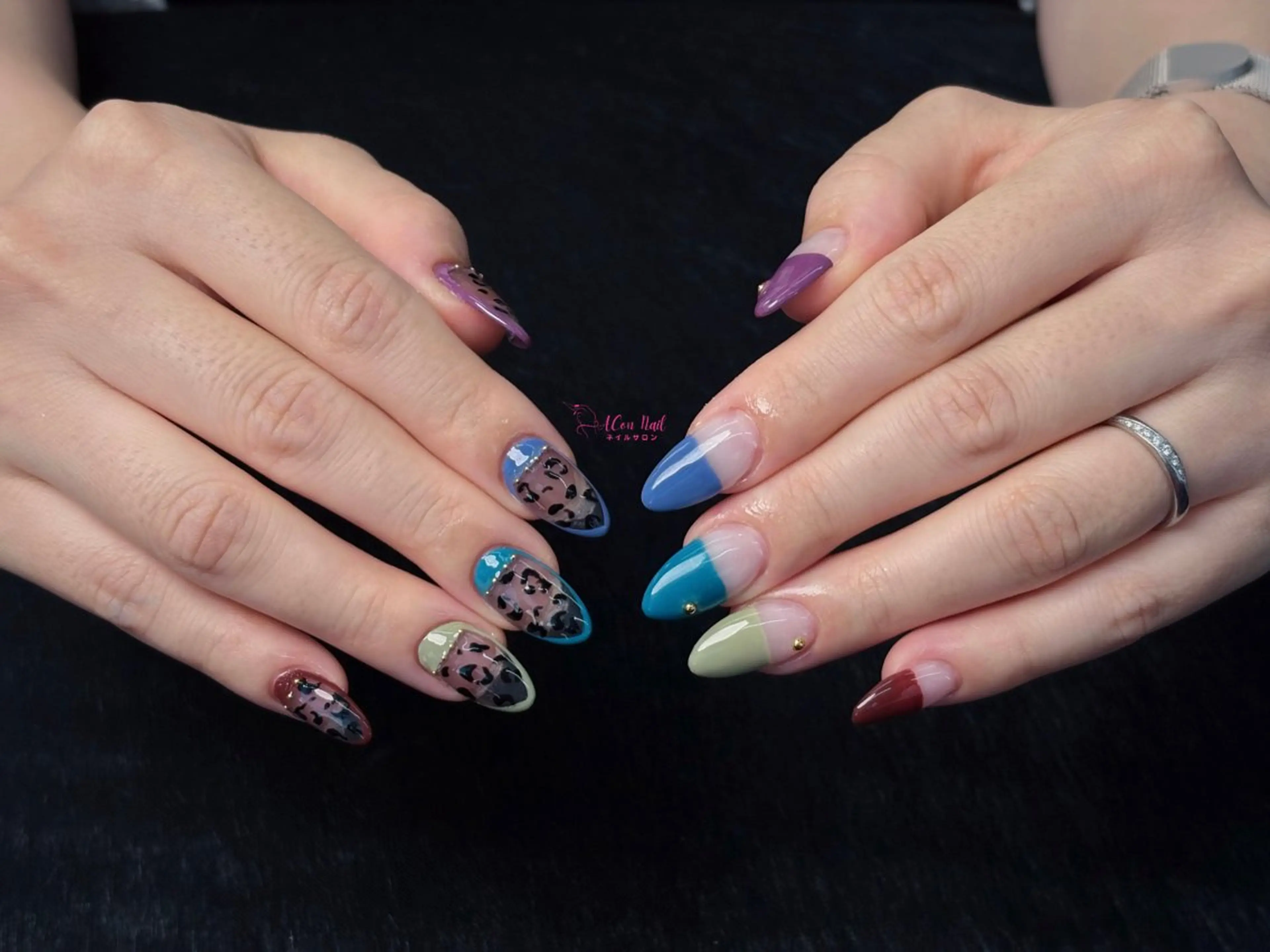 ネイル 桜ネイル 長さ出し フラワーネイル フレンチネイル ジェルネイル ハンドネイル ACon NailSalonのネイルデザイン