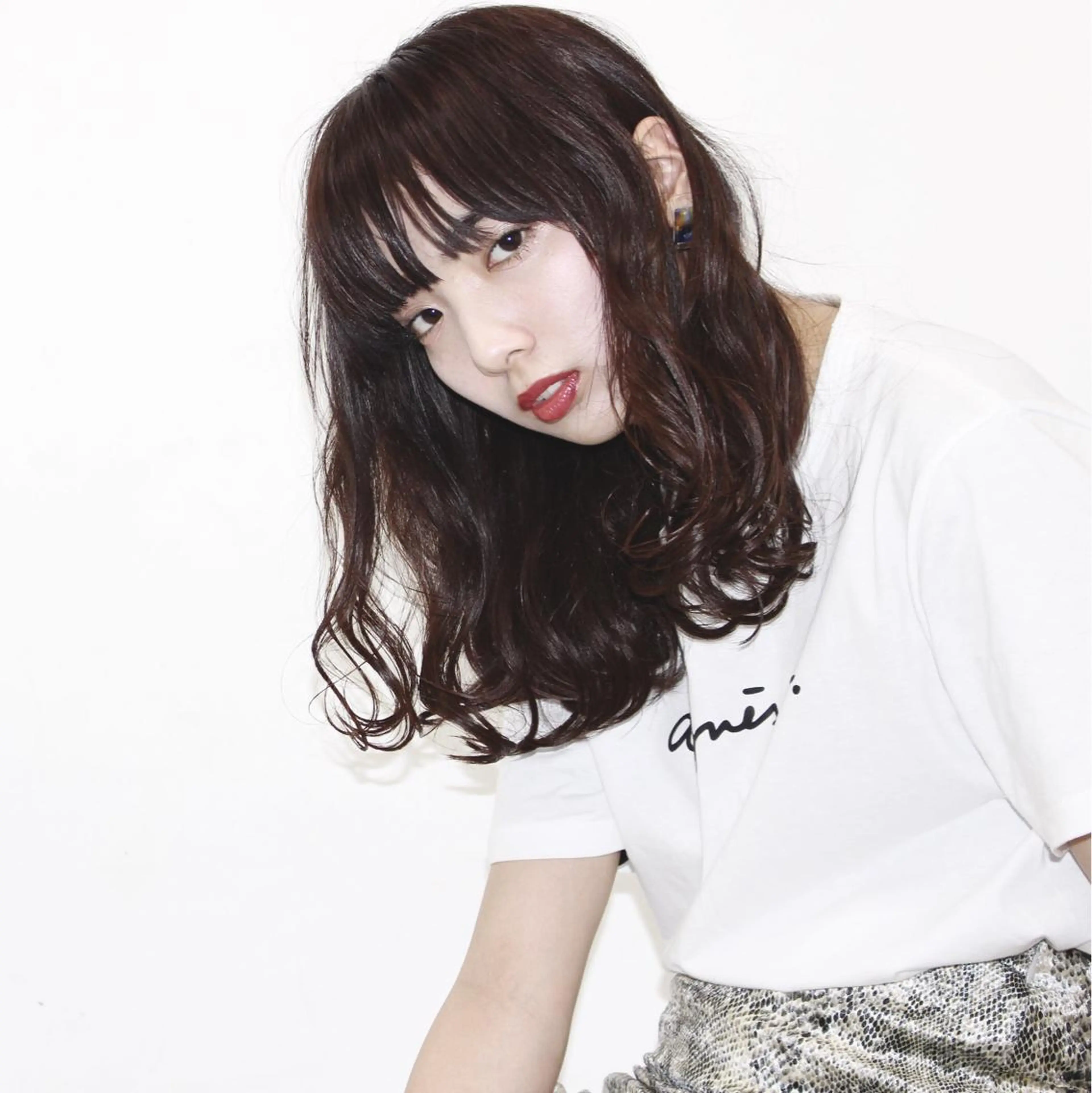 ミディアム カラー カラーモデル募集中 美容室ハピスのヘアスタイル