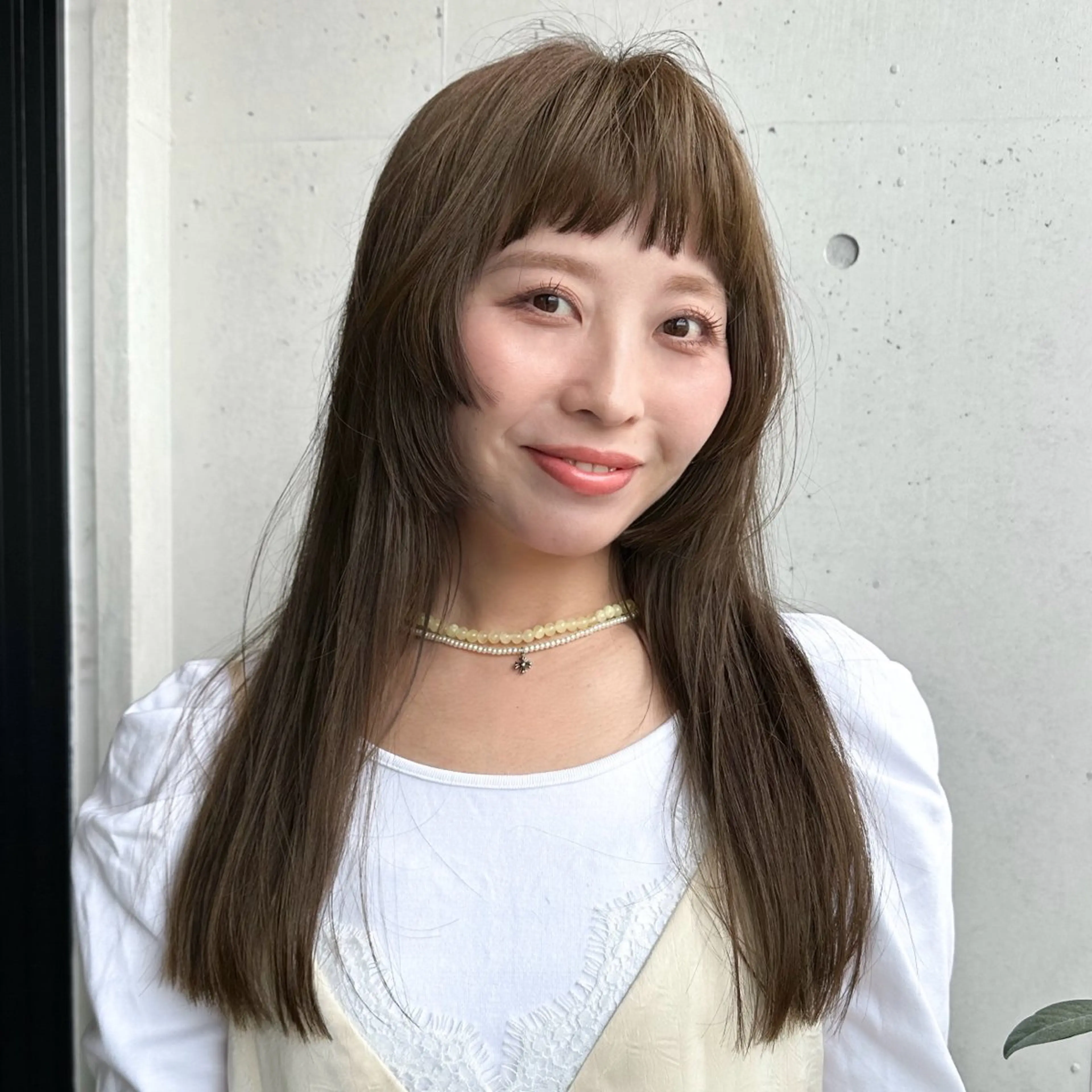 ロング カラー カット ヘアカラー トリートメント 前野 日奈のヘアスタイル