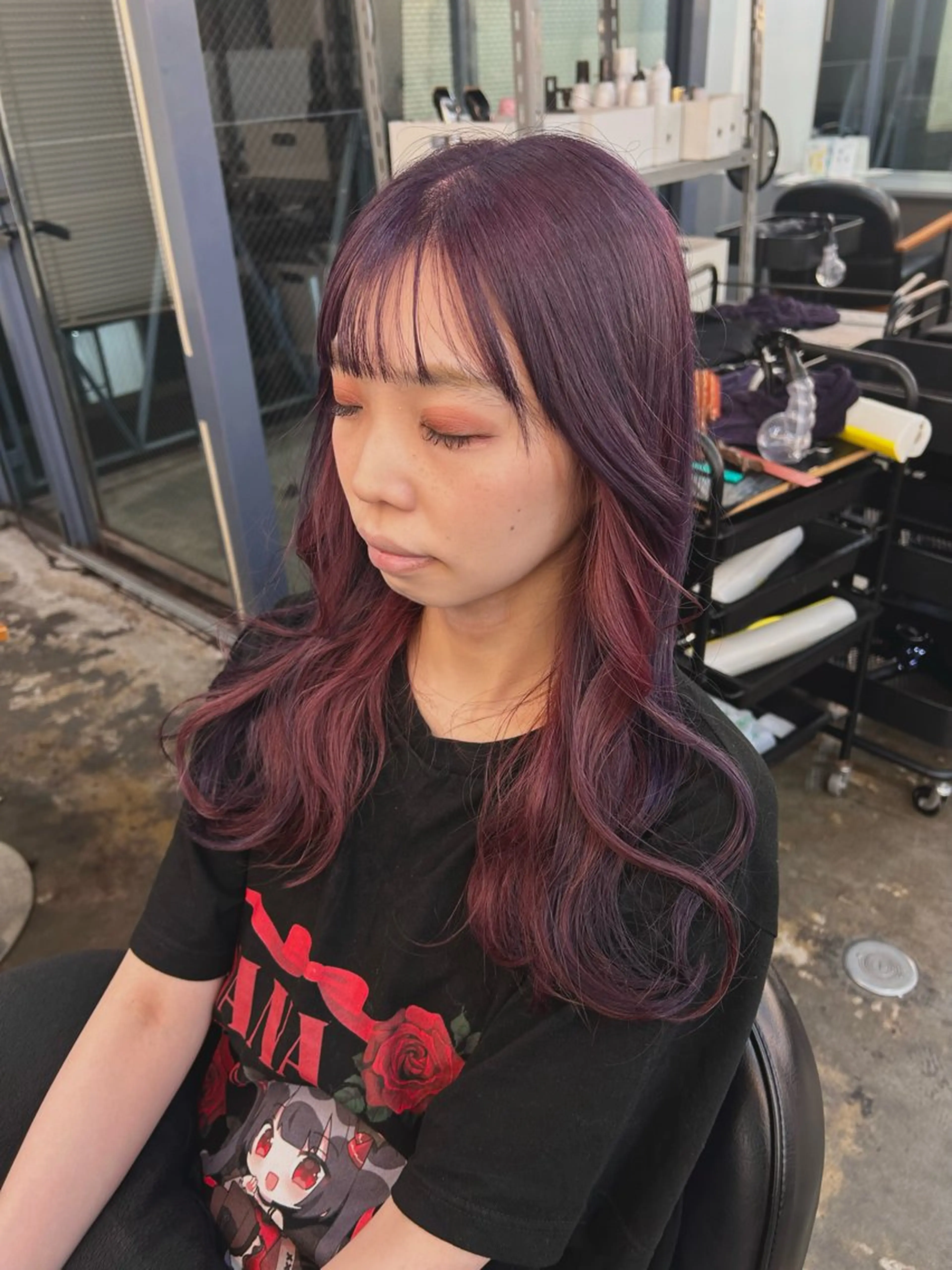 セミロング カラー カット ヘアカラー ✂韓国レイヤー 🦋みやび🪽のヘアスタイル