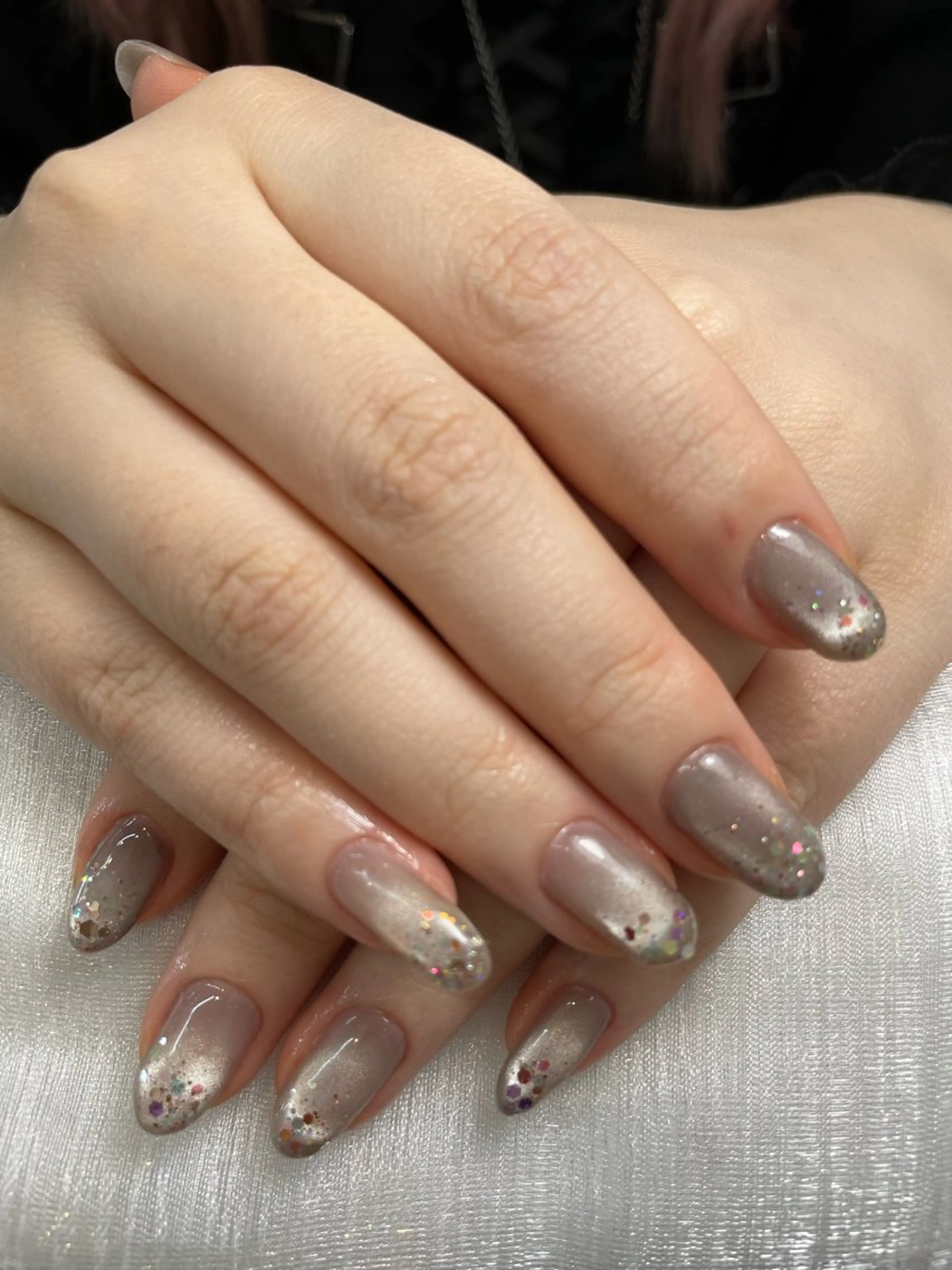 ネイル ラメ(グリッター) マグネットネイル ビー玉ネイル えん 清水のネイルデザイン