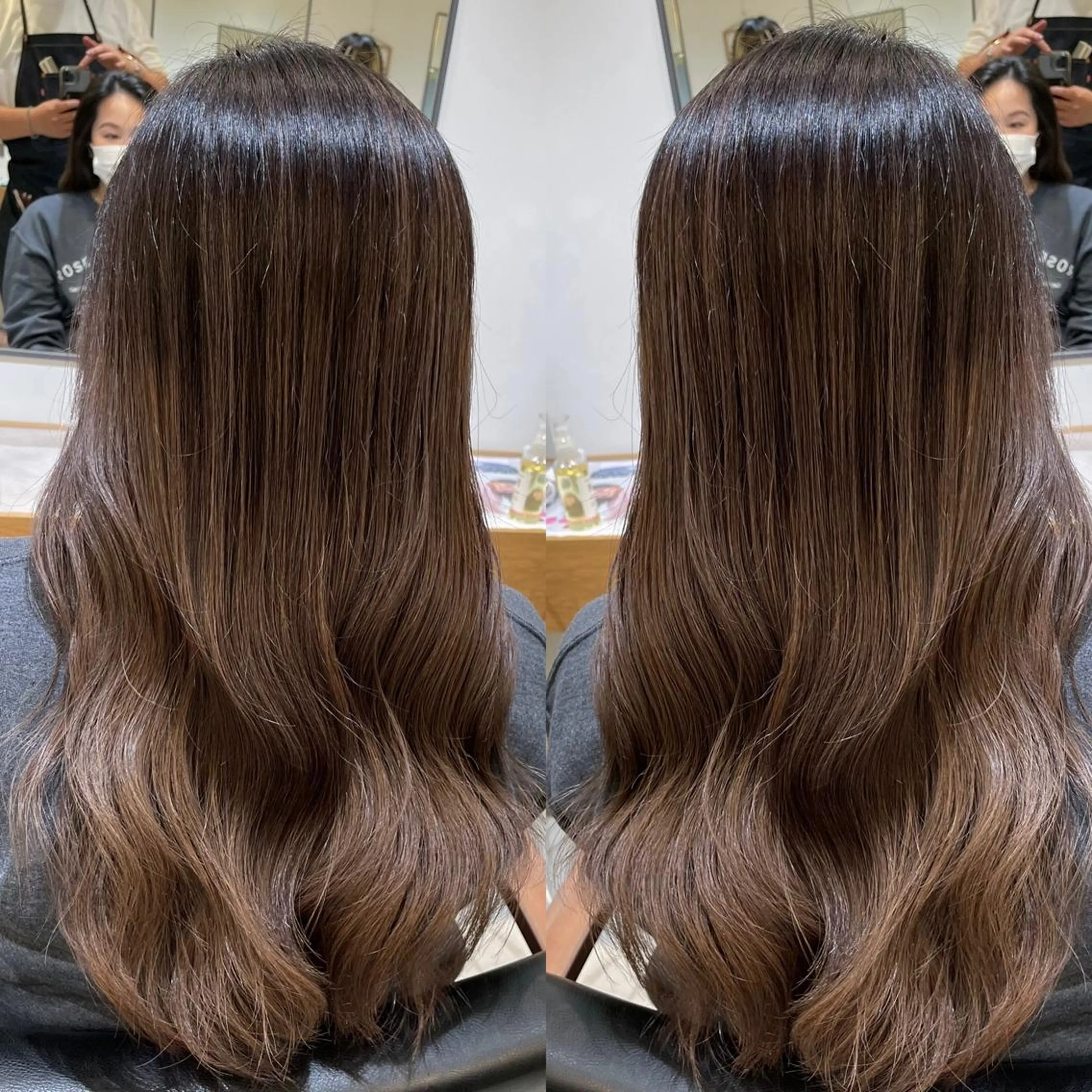 ロング レイヤーカット カット ヘアカラー ハイライトバレイヤー ジュ＆縮毛矯正✨櫻野のヘアスタイル